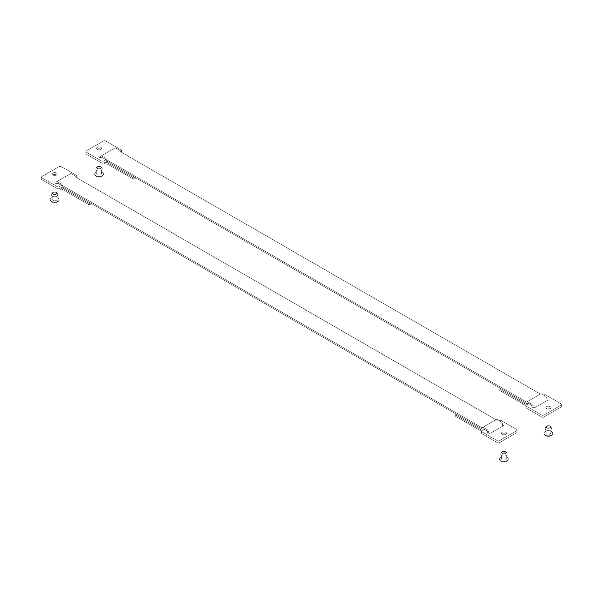 MUNK | Spreizsicherung Gurtband 809 mm mit Befestigungsplatten 1 Satz = 2 Stück, inkl. Nieten