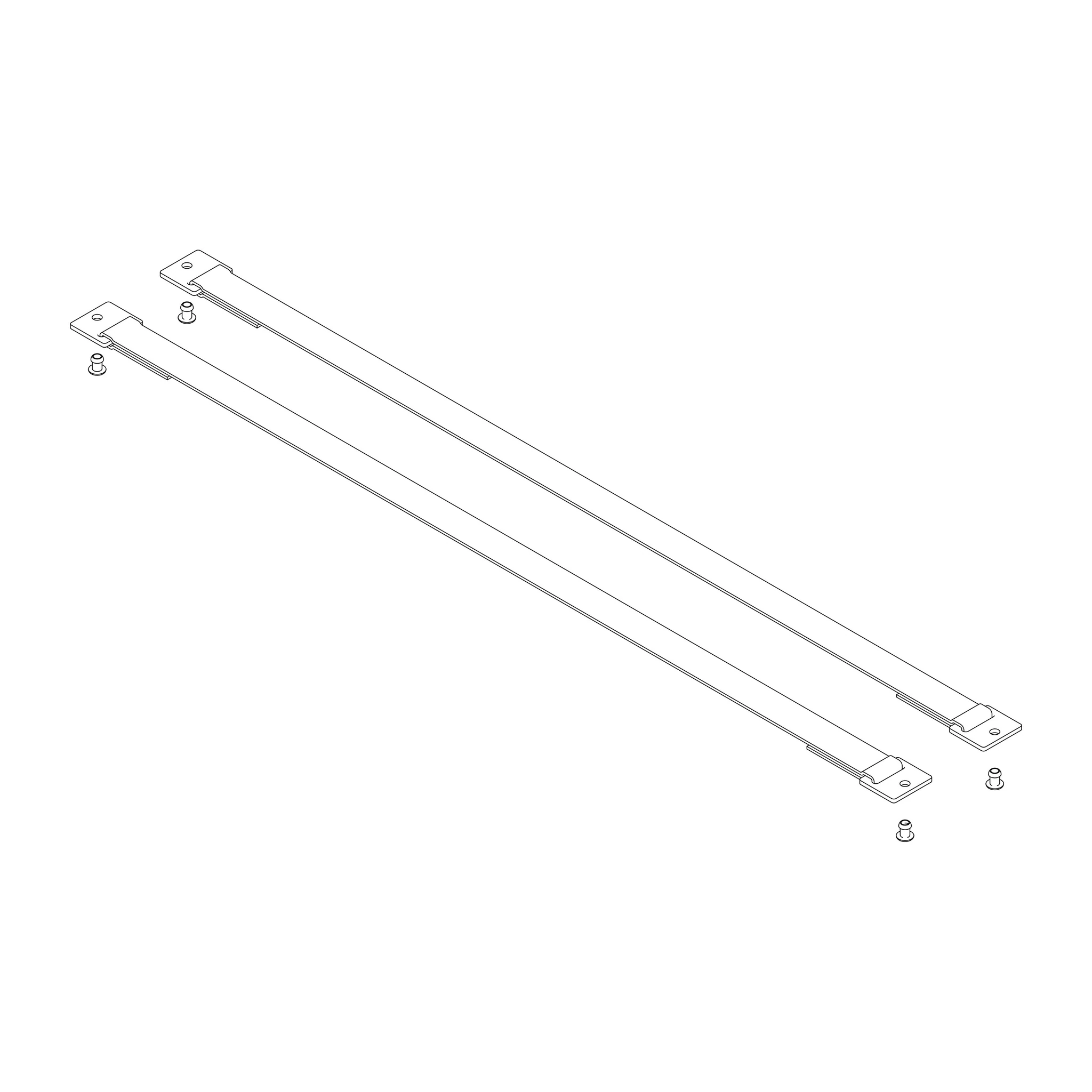 MUNK | Spreizsicherung Gurtband 1322 mm mit Befestigungsplatten 1 Satz = 2 Stück, inkl. Nieten