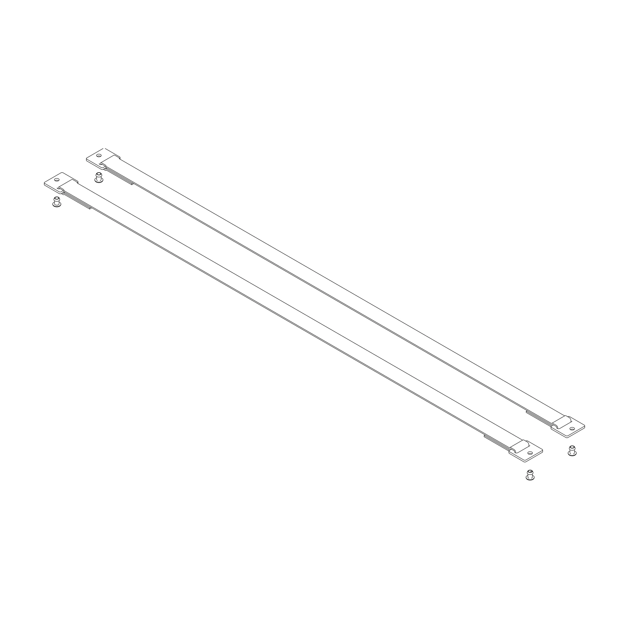 MUNK | Spreizsicherung Gurtband 900 mm mit Befestigungsplatten 1 Satz = 2 Stück, inkl. Nieten