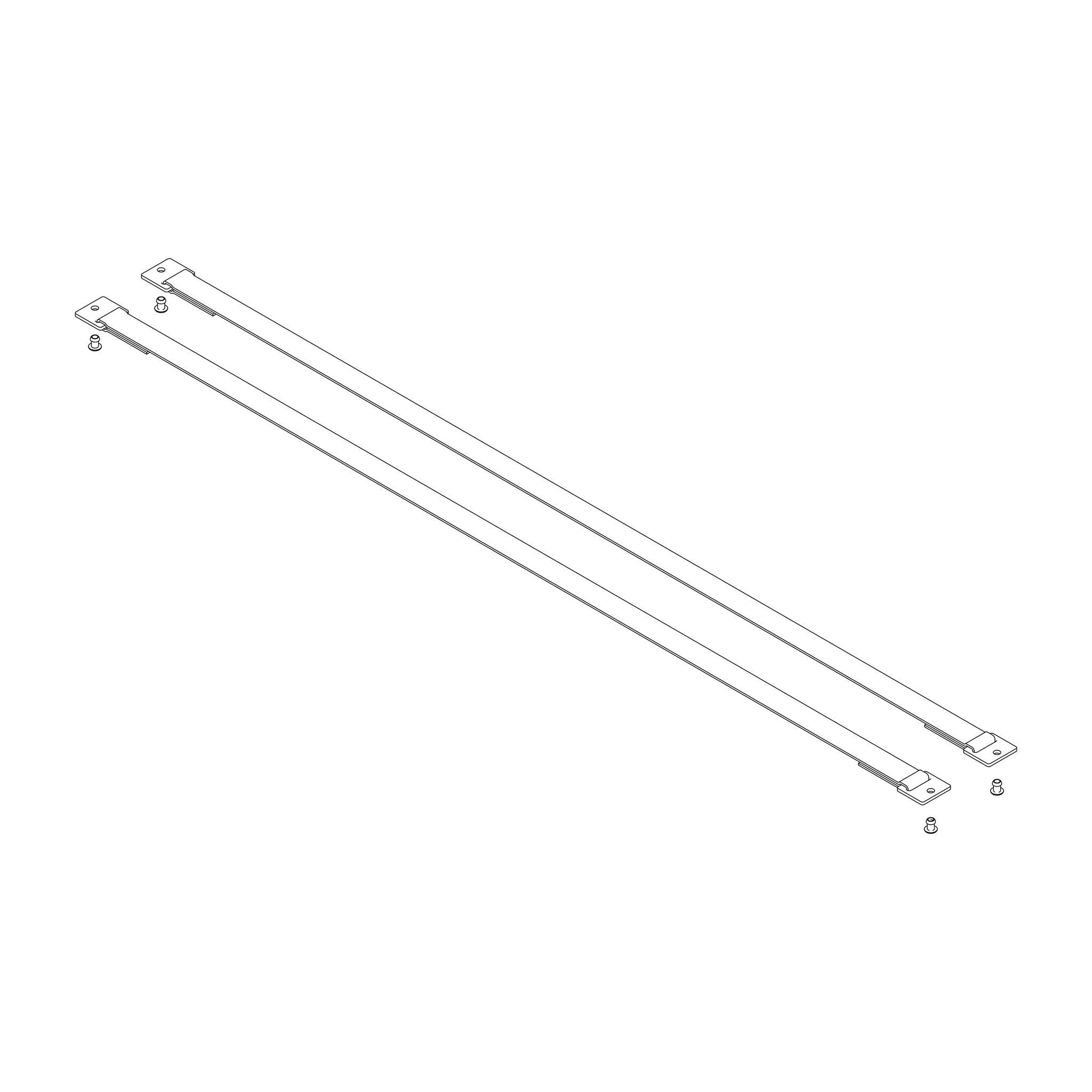 MUNK | Spreizsicherung Gurtband 1010 mm mit Befestigungsplatten 1 Satz = 2 Stück, inkl. Nieten