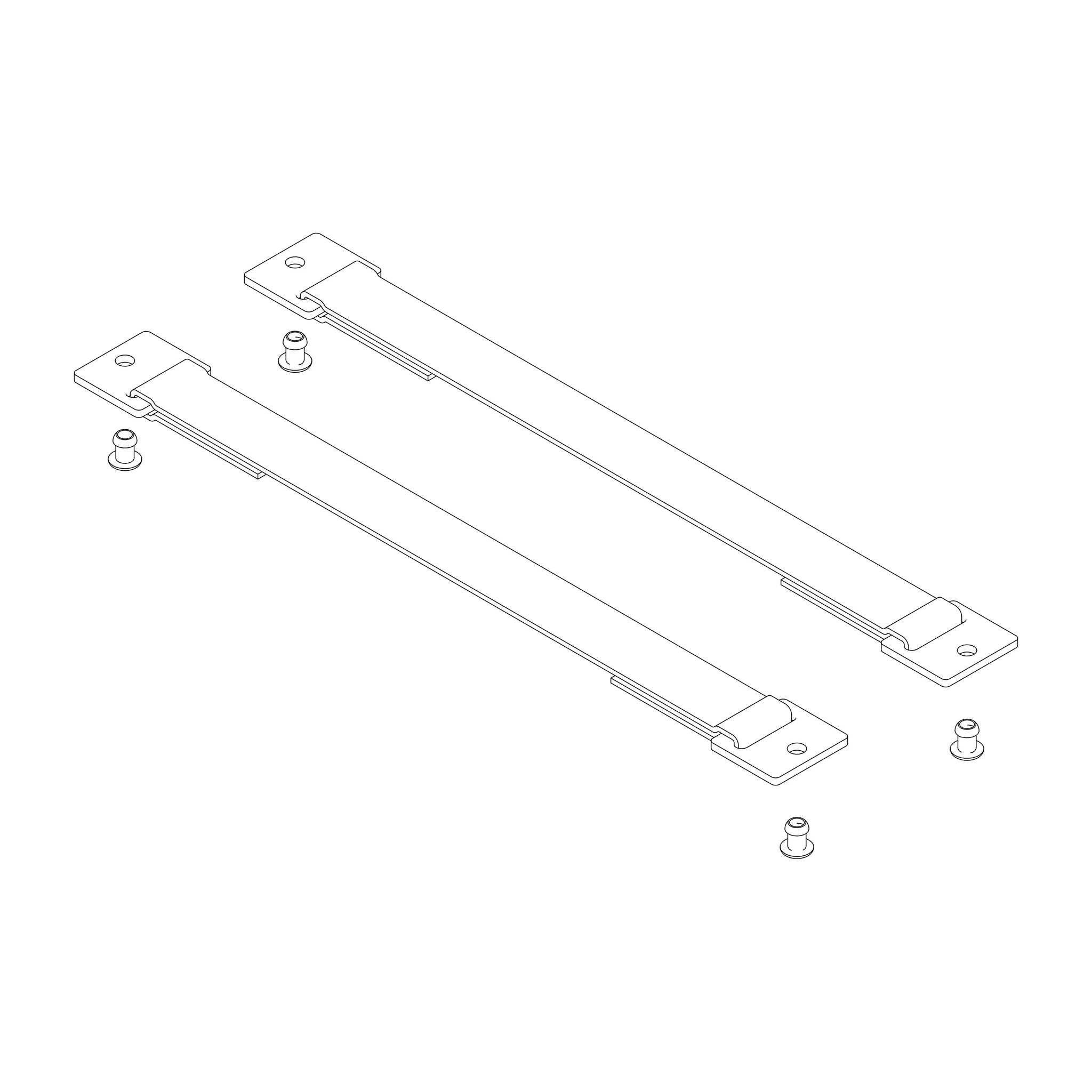 MUNK | Spreizsicherung Gurtband 316 mm mit Befestigungsplatten 1 Satz = 2 Stück, inkl. Nieten