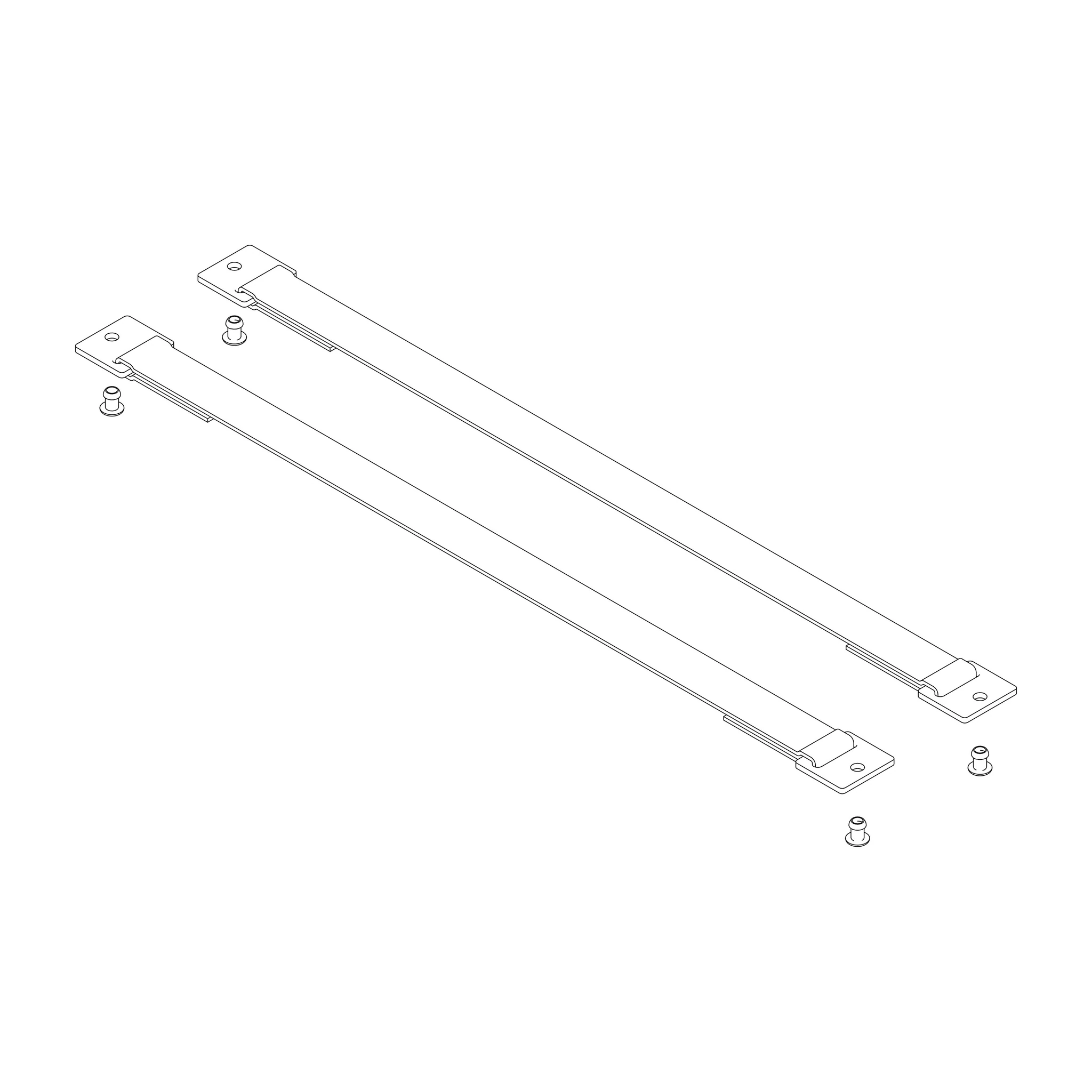 MUNK | Spreizsicherung Gurtband 1360 mm mit Befestigungsplatten 1 Satz = 2 Stück, inkl. Nieten