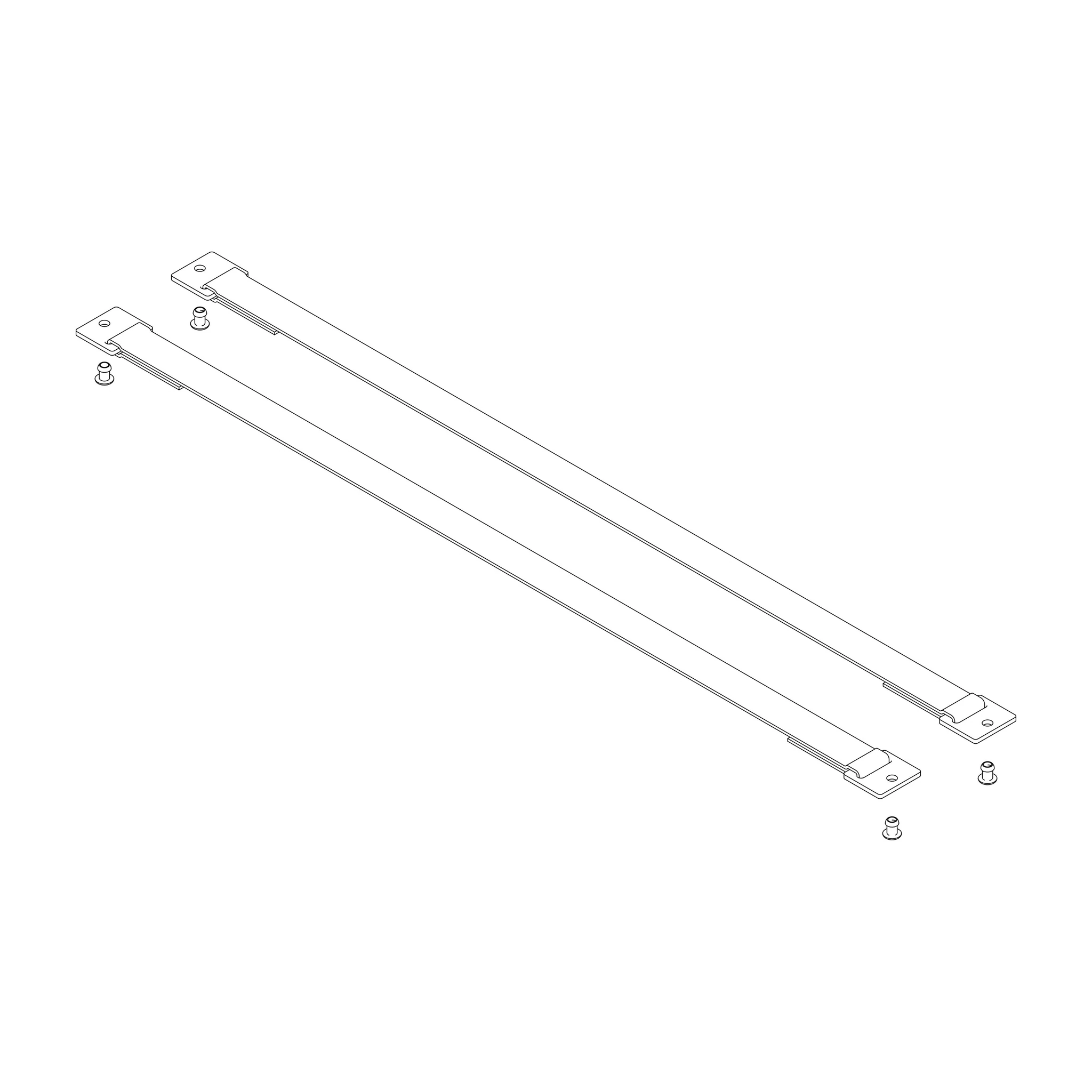 MUNK | Spreizsicherung Gurtband 660 mm mit Befestigungsplatten 1 Satz = 2 Stück, inkl. Nieten