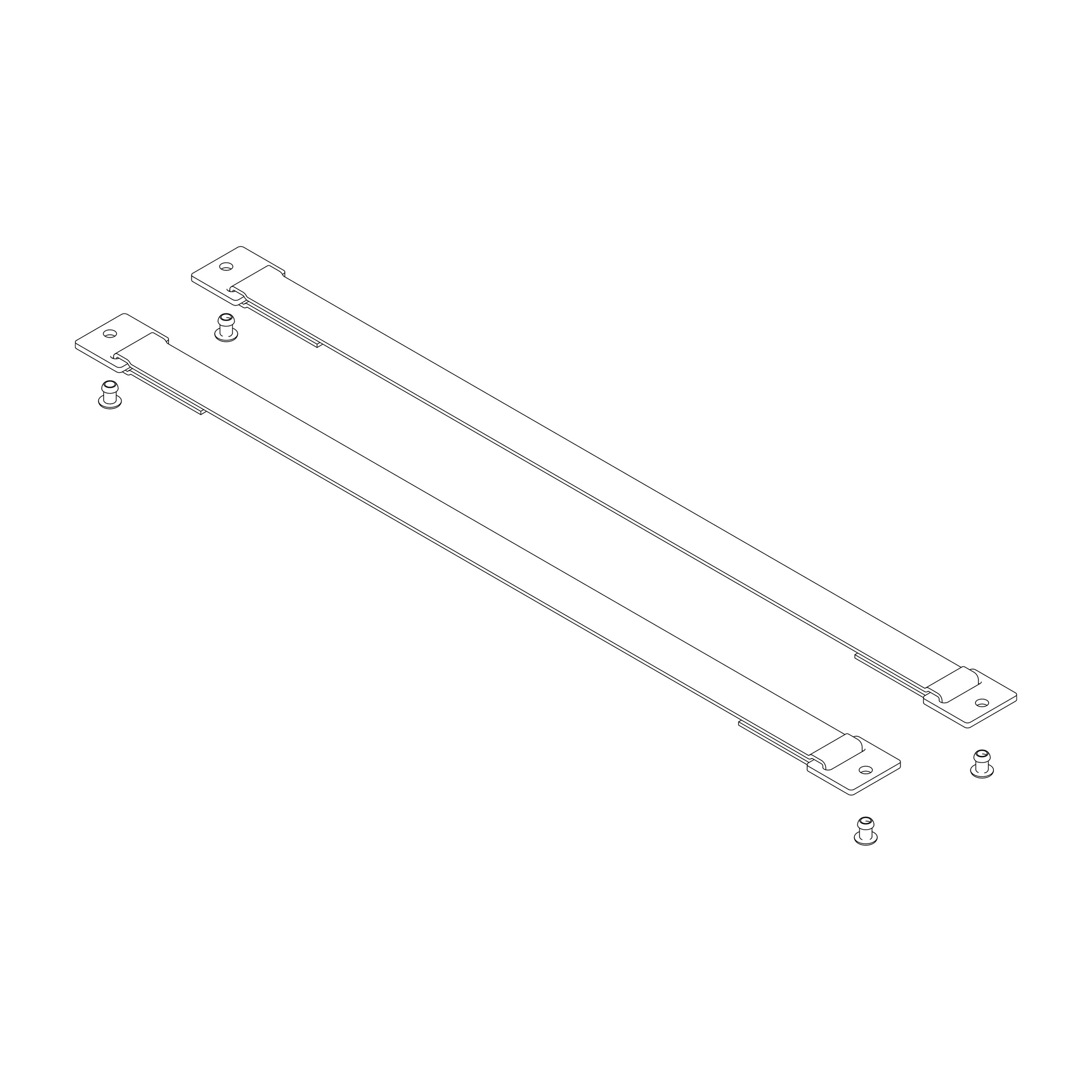 MUNK | Spreizsicherung Gurtband 520 mm mit Befestigungsplatten 1 Satz = 2 Stück, inkl. Nieten
