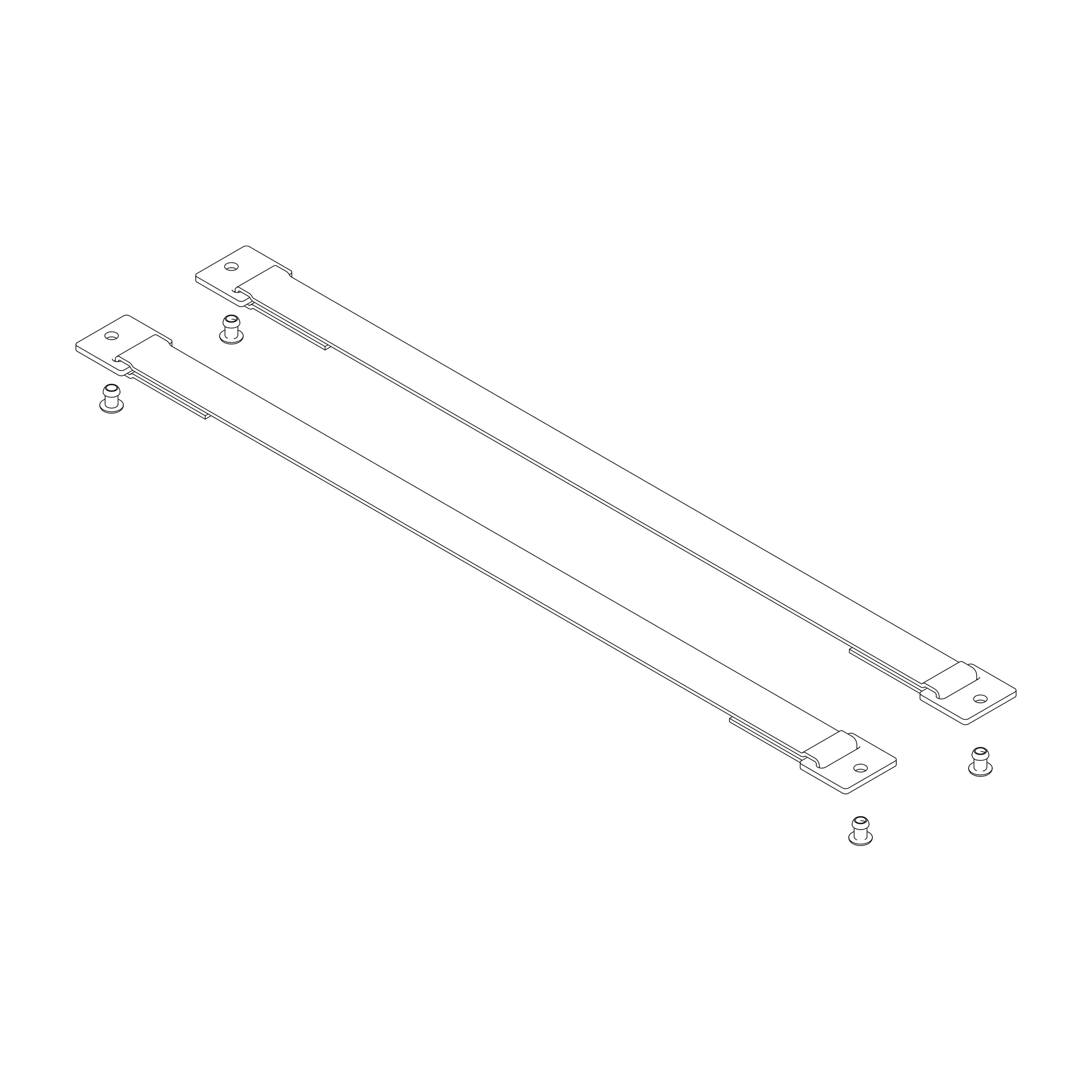 MUNK | Spreizsicherung Gurtband 500 mm mit Befestigungsplatten 1 Satz = 2 Stück, inkl. Nieten