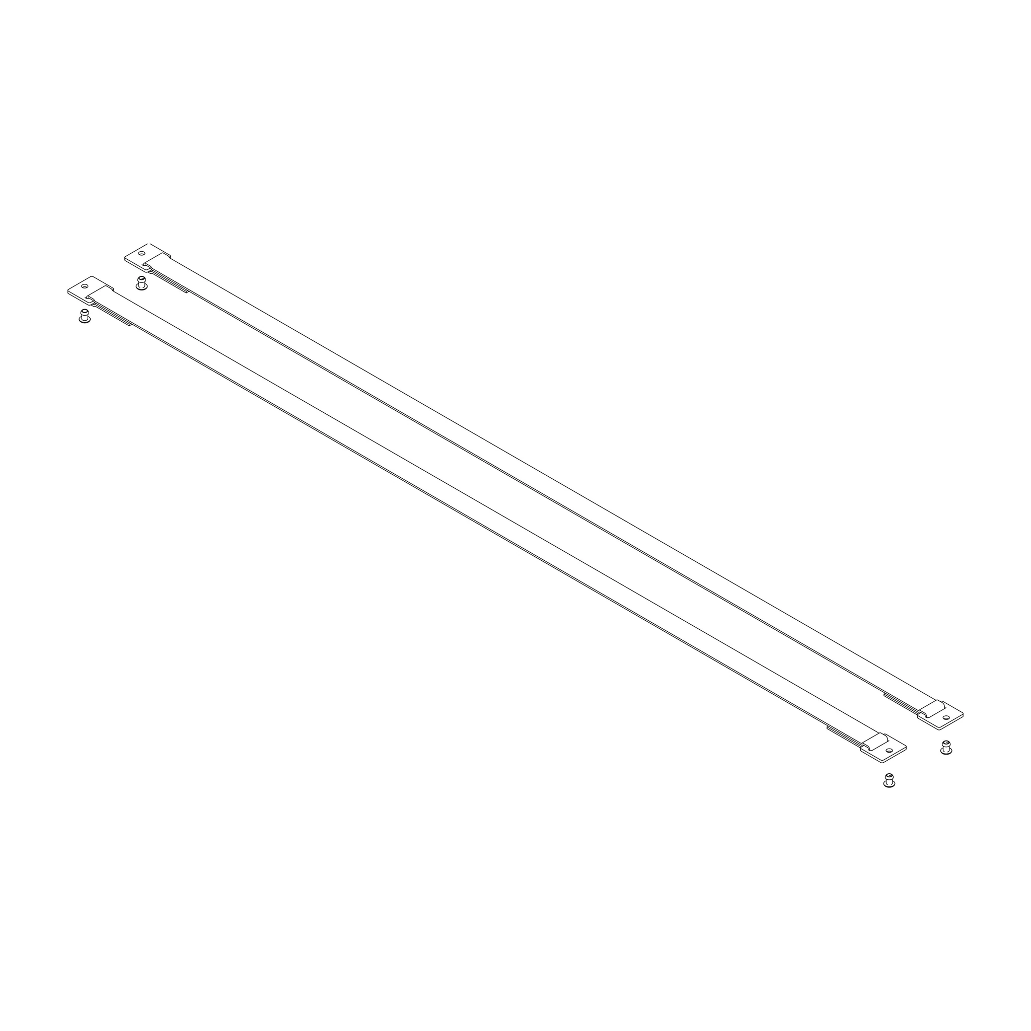 MUNK | Spreizsicherung Gurtband 1130 mm mit Befestigungsplatten 1 Satz = 2 Stück, inkl. Nieten