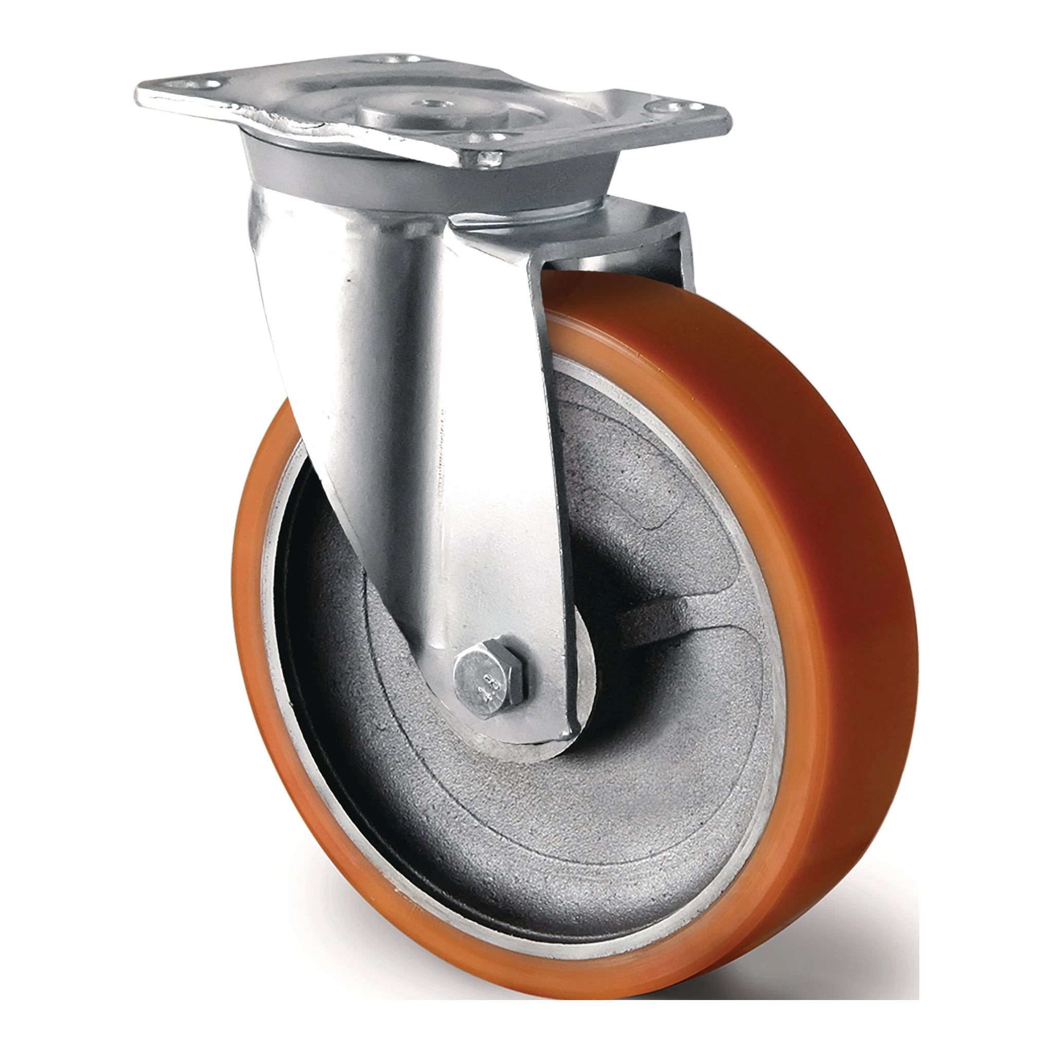 TECWERK | Schwerlastlenkrolle | Rad-Ø 125 mm Tragfähigkeit 700 kg | Lenkrolle Guß-Polyurethan