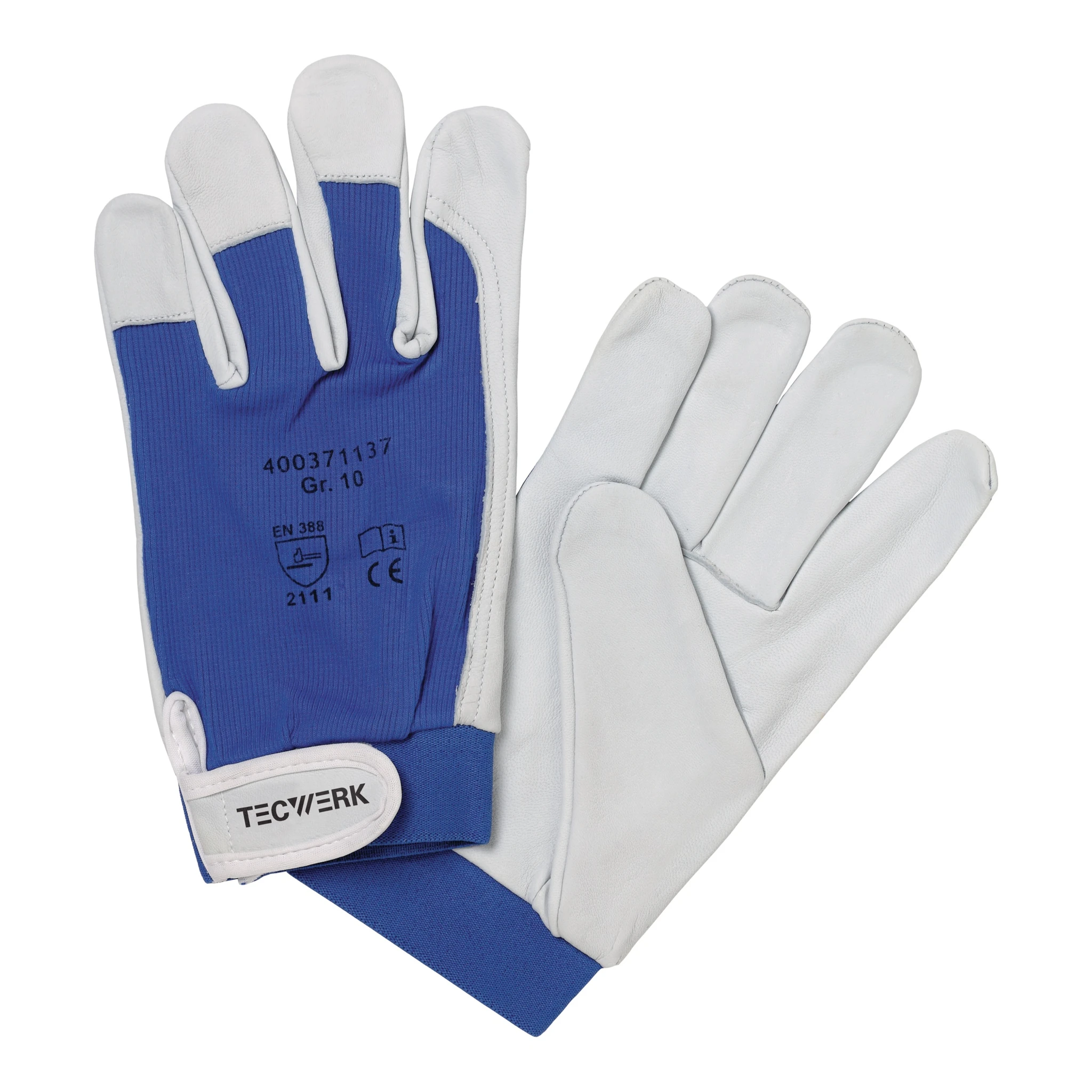 TECWERK | Handschuhe | Größe 10 natur/blau