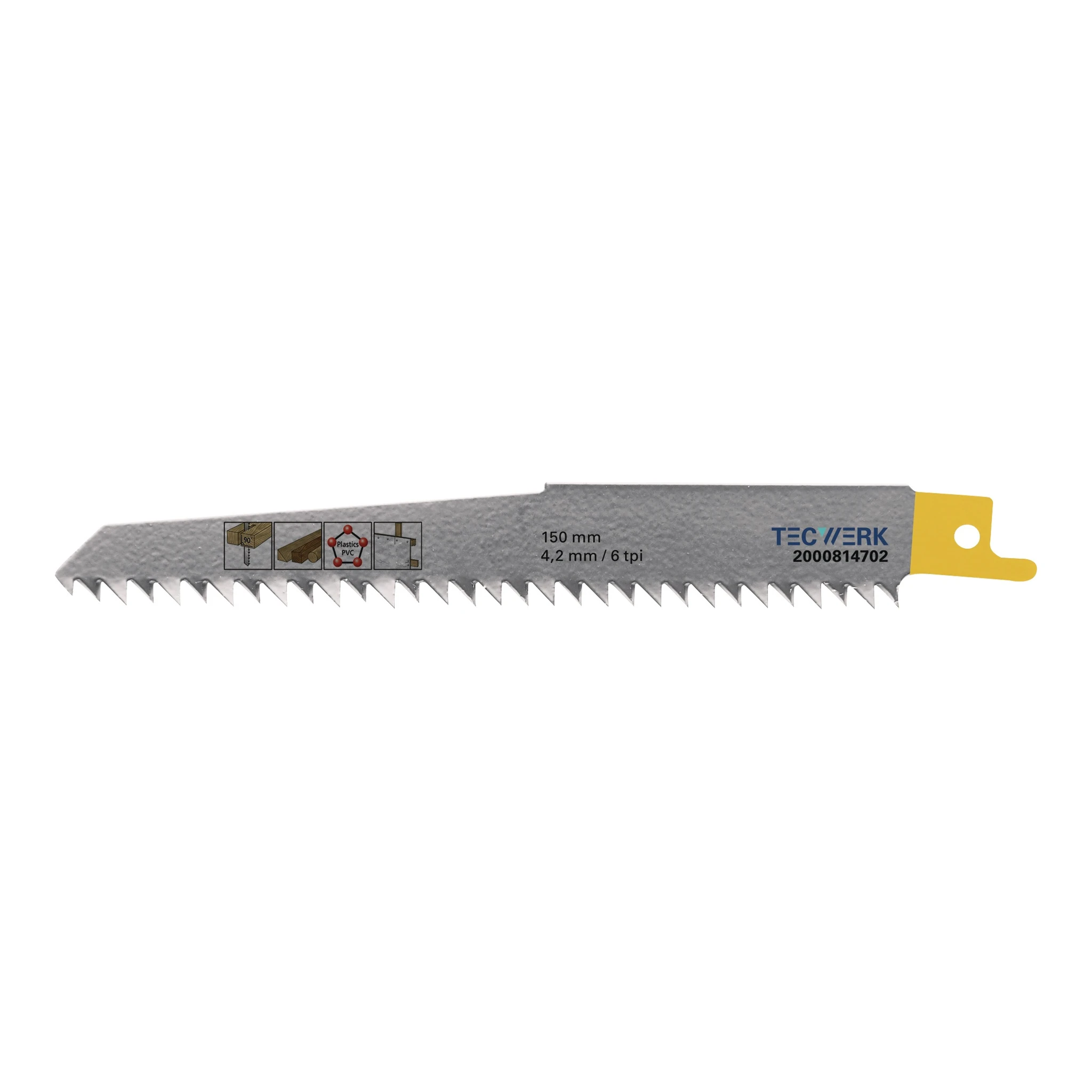 TECWERK | Säbelsägeblatt | Länge 150 mm Breite 19 mm 4,2 mm | Zahnteilung TPI 6 HCS/CV