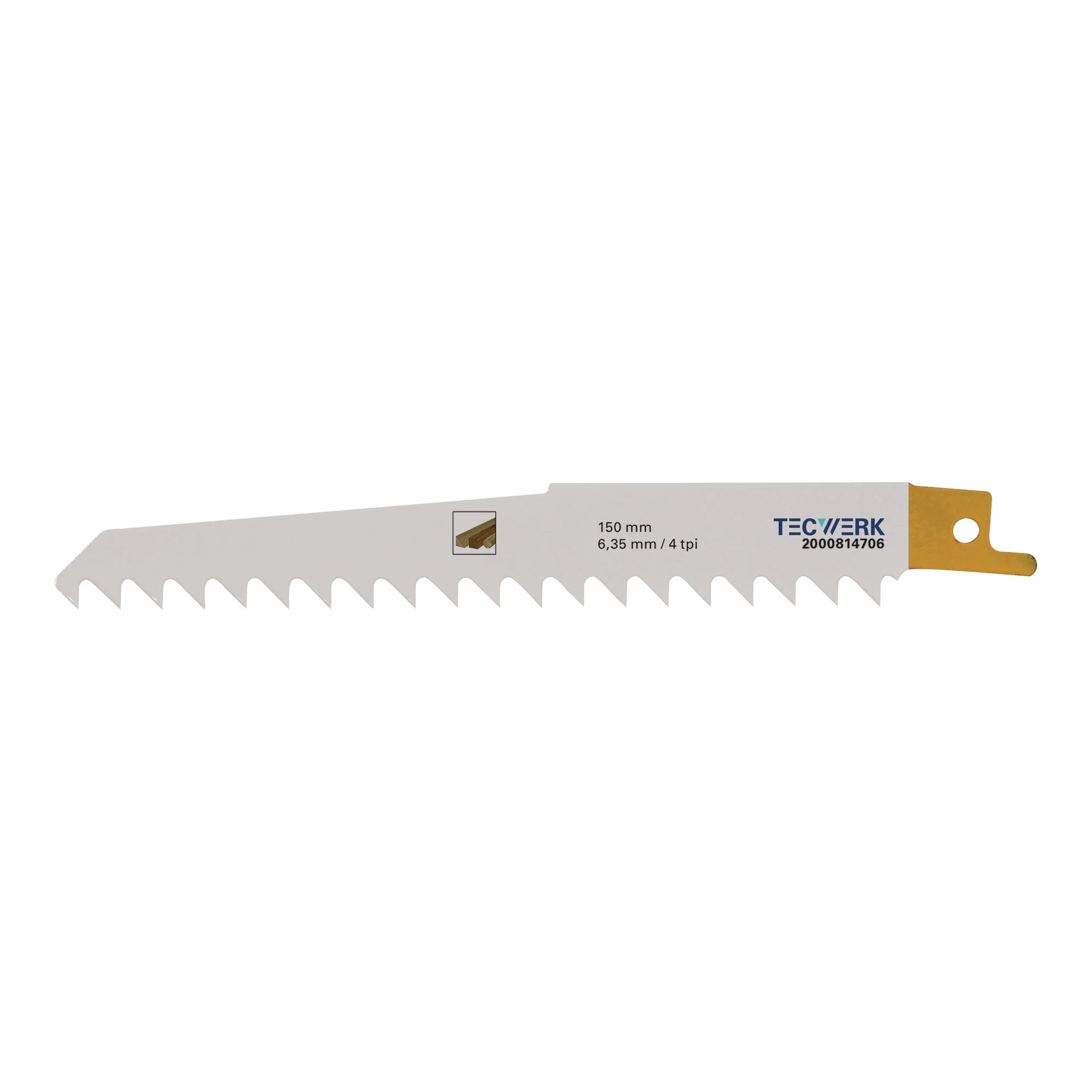 TECWERK | Säbelsägeblatt | Länge 150 mm Breite 19 mm 6,35 mm | Zahnteilung TPI 4 HCS/CV
