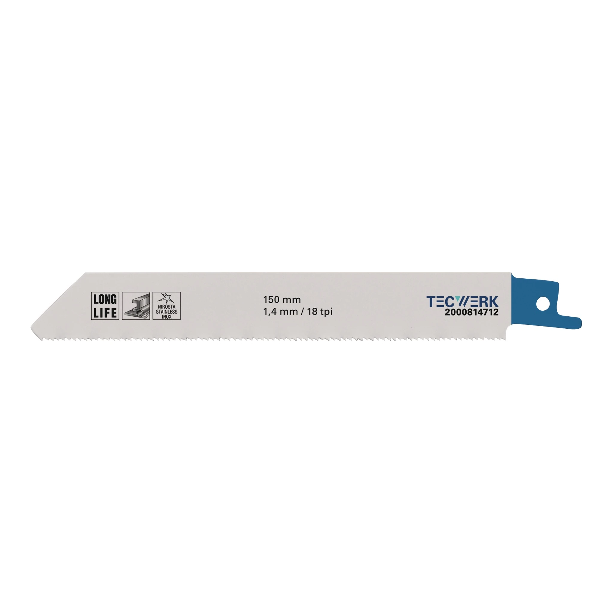 TECWERK | Säbelsägeblatt | Länge 150 mm Breite 19 mm | Zahnteilung TPI 18 1,4 mm
