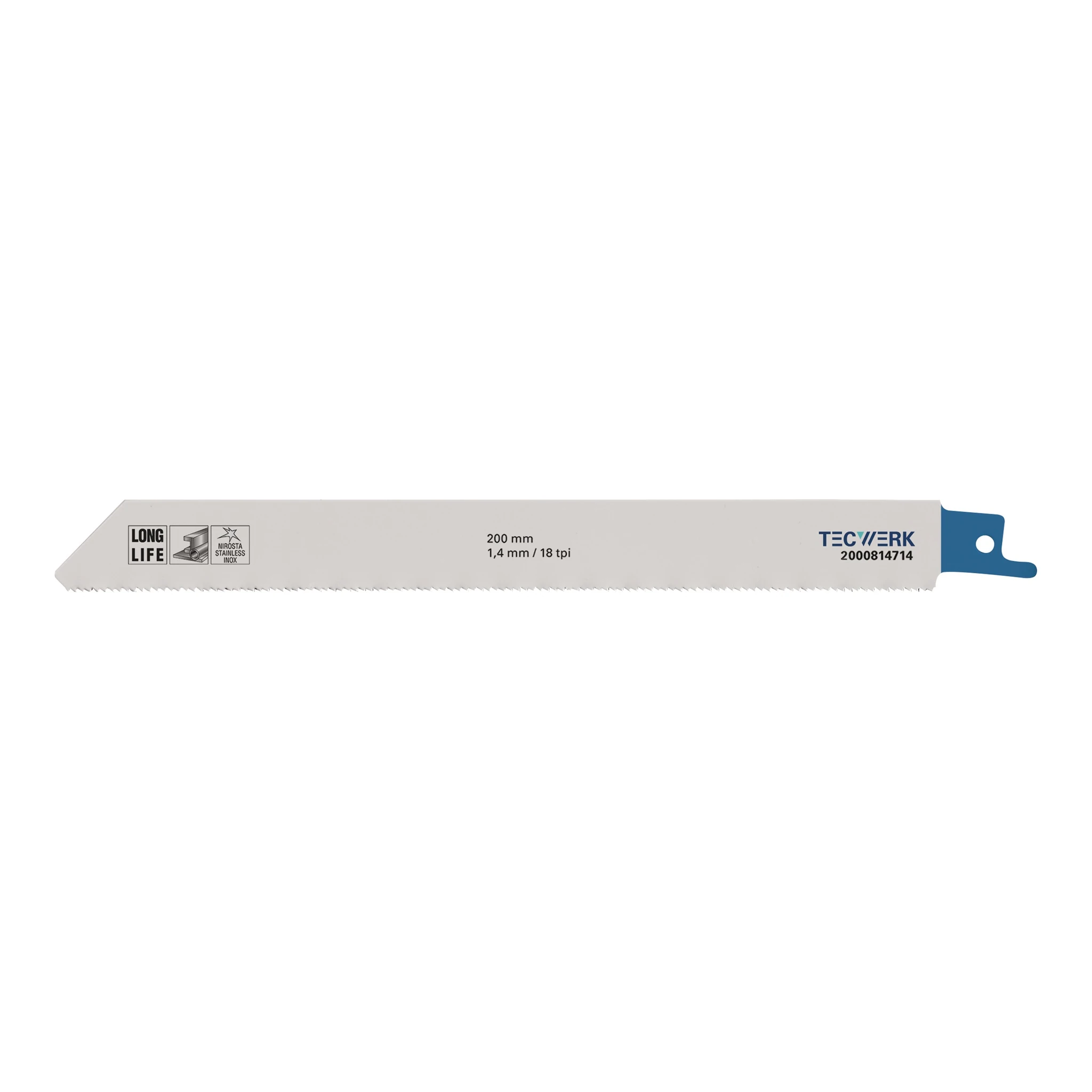 TECWERK | Säbelsägeblatt | Länge 200 mm Breite 19 mm | Zahnteilung TPI 18 1,4 mm