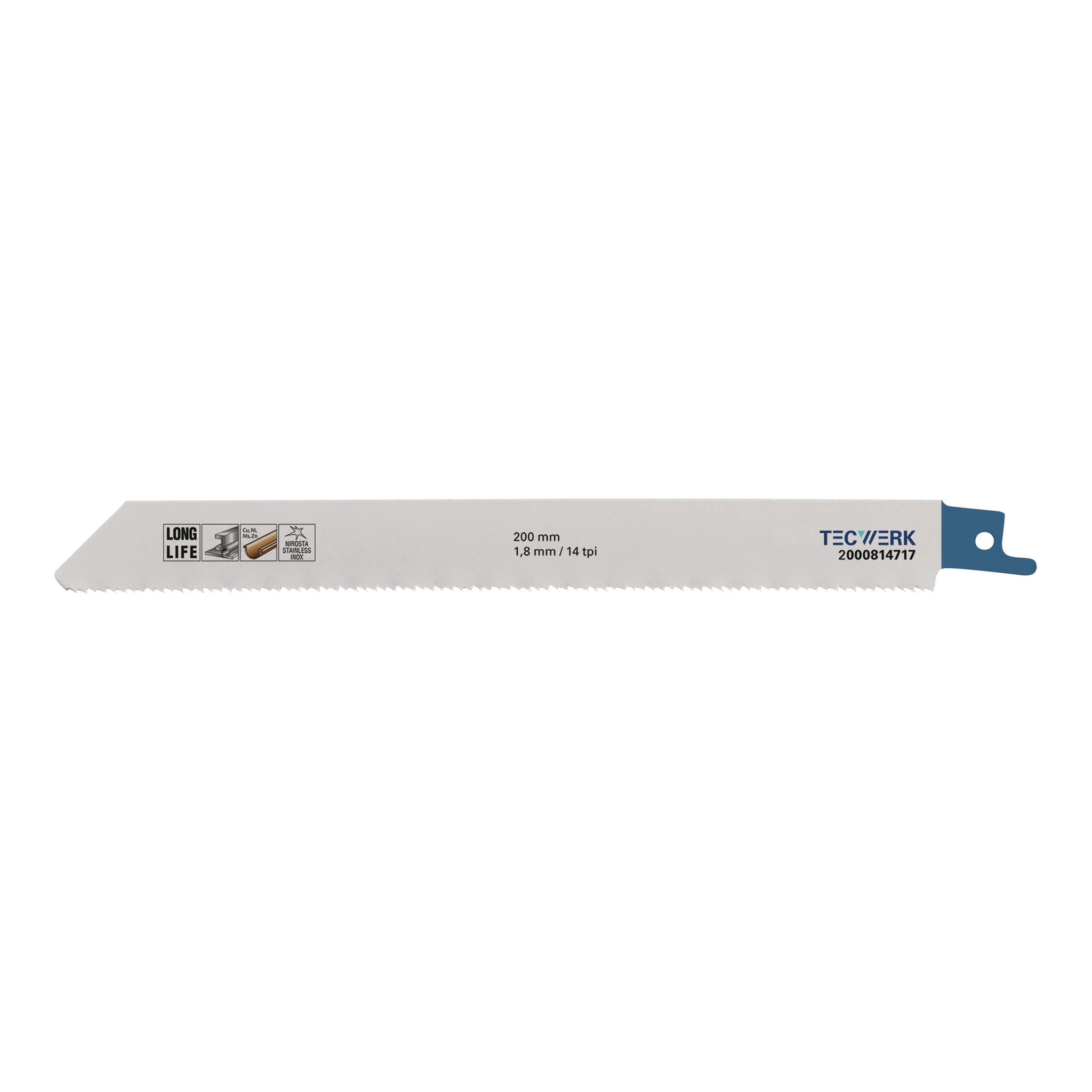 TECWERK | Säbelsägeblatt | Länge 200 mm Breite 19 mm | Zahnteilung TPI 14 1,8 mm