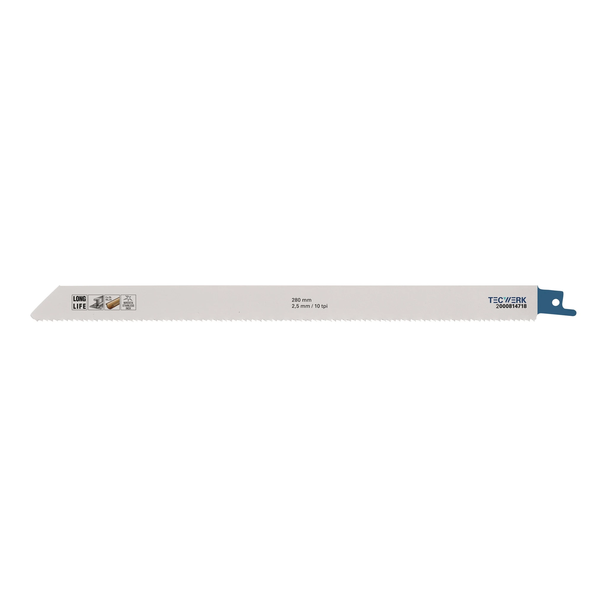 TECWERK | Säbelsägeblatt | Länge 280 mm Breite 19 mm | Zahnteilung TPI 10 2,5 mm