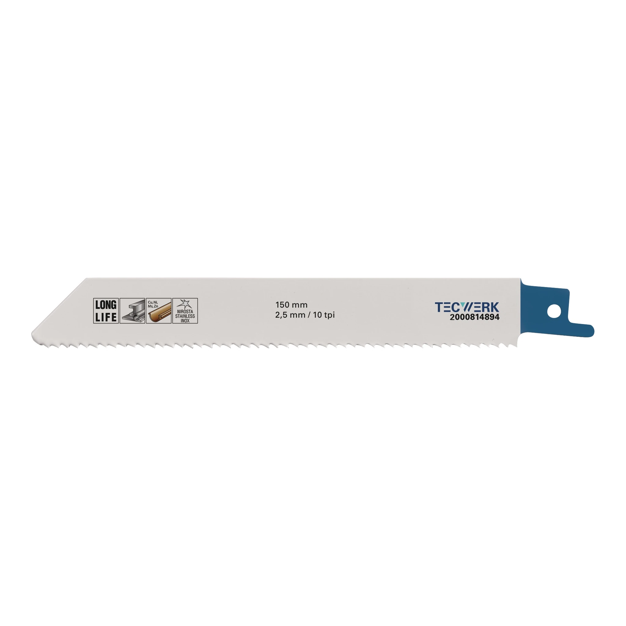 TECWERK | Säbelsägeblatt | Länge 150 mm Breite 19 mm | Zahnteilung TPI 10 2,5 mm