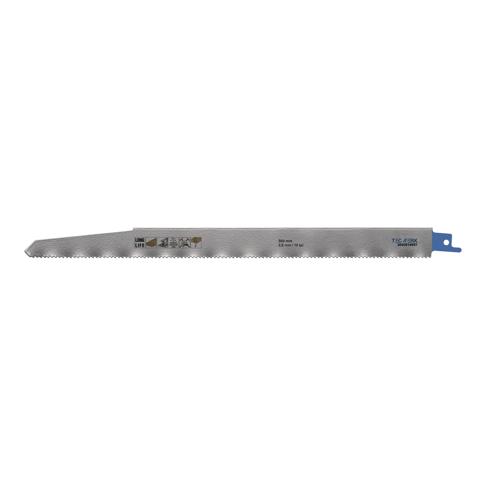 TECWERK | Säbelsägeblatt | Länge 300 mm Breite 22 mm | Zahnteilung TPI 10 2,5 mm