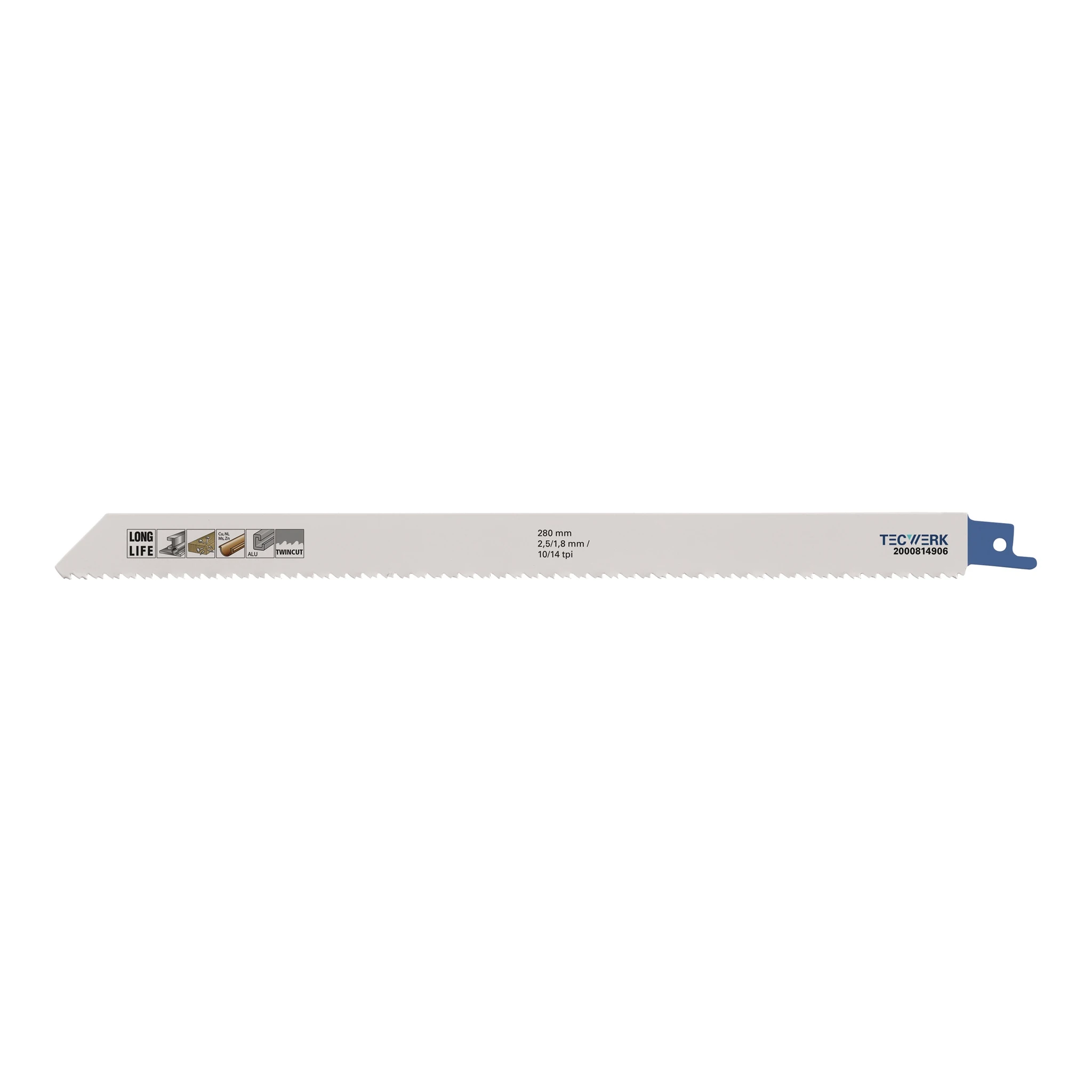 TECWERK | Säbelsägeblatt | Länge 280 mm Breite 19 mm | Zahnteilung TPI 10/14 2,5/1,8 mm