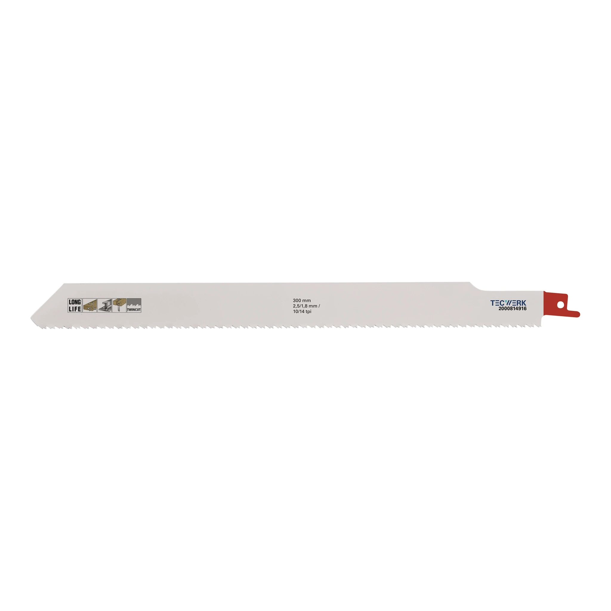 TECWERK | Säbelsägeblatt | Länge 300 mm Breite 25 mm | Zahnteilung TPI 10/14 2,5/1,8 mm