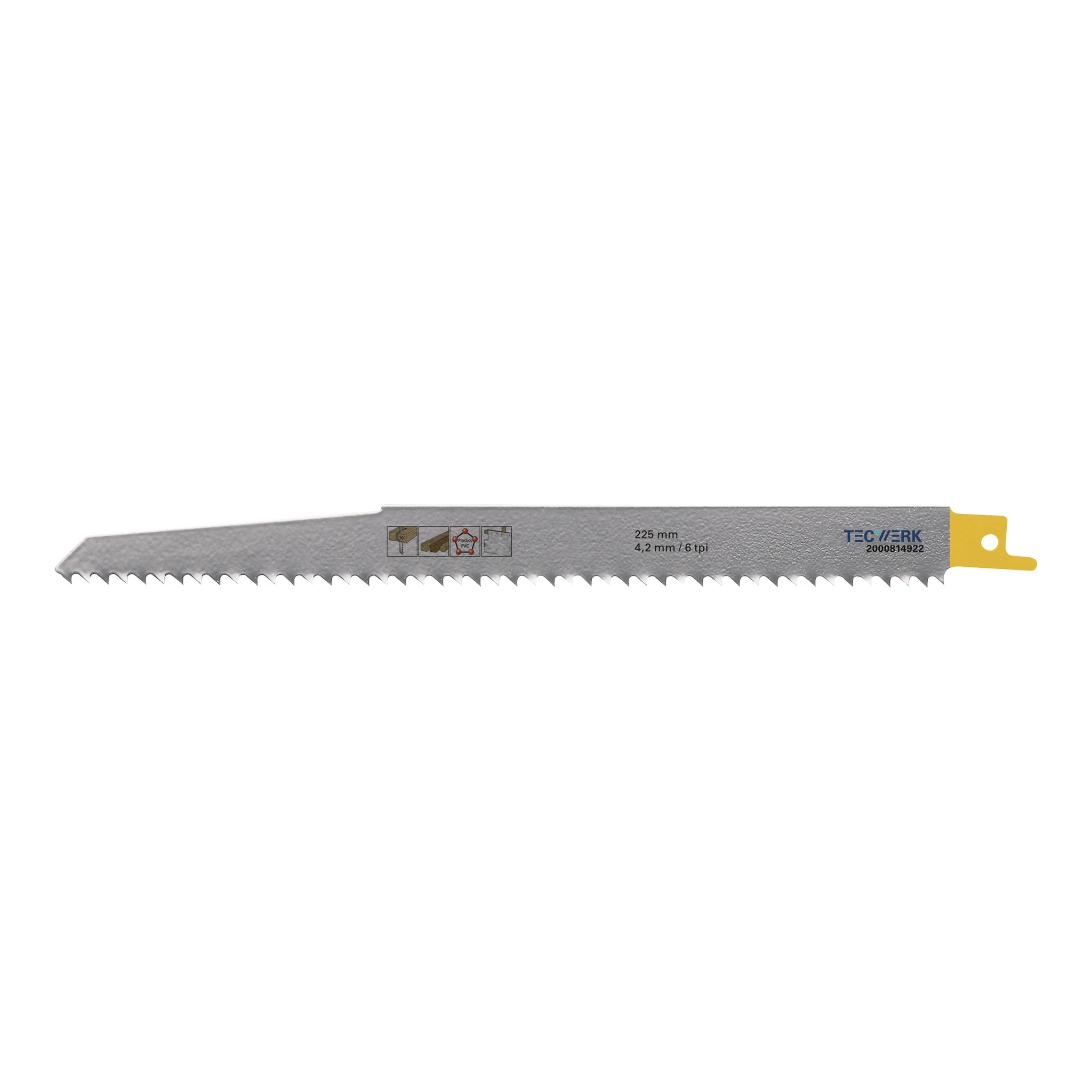TECWERK | Säbelsägeblatt | Länge 225 mm Breite 19 mm 4,2 mm | Zahnteilung TPI 6 HCS/CV