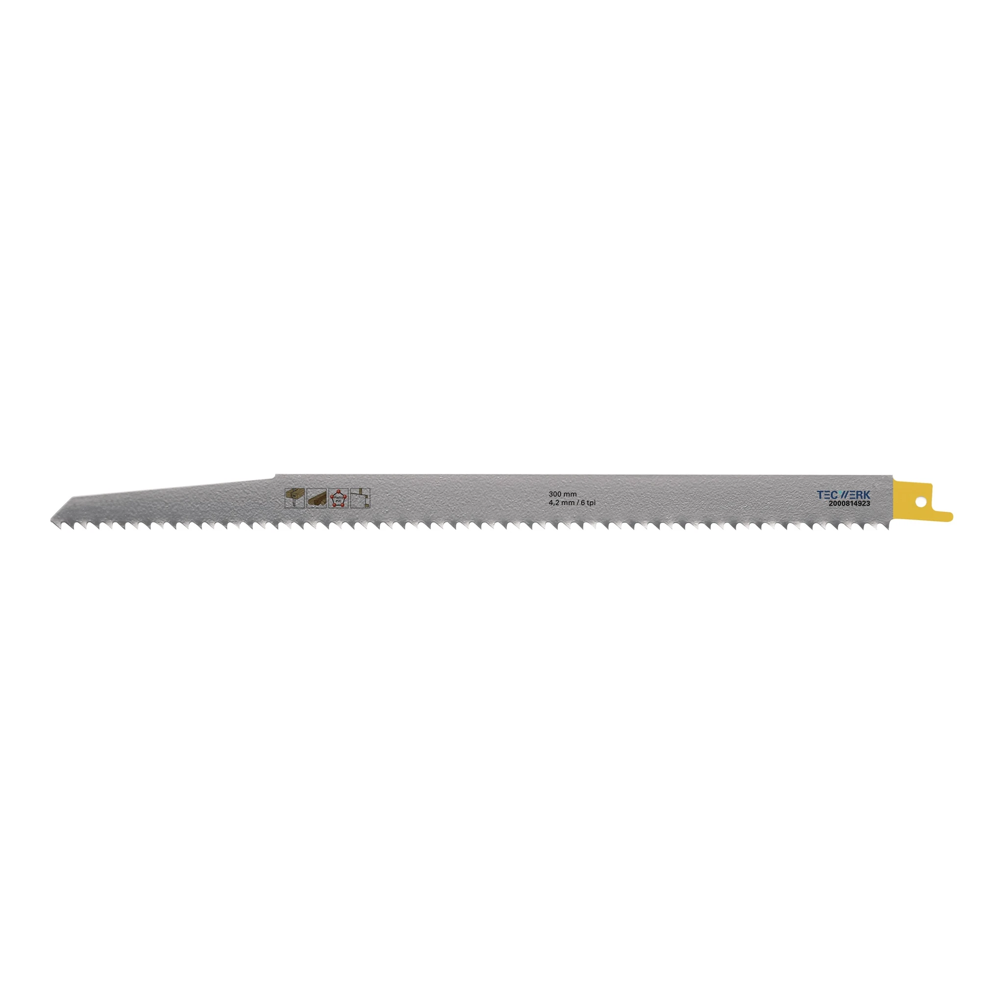 TECWERK | Säbelsägeblatt | Länge 300 mm Breite 19 mm 4,2 mm | Zahnteilung TPI 6 HCS/CV