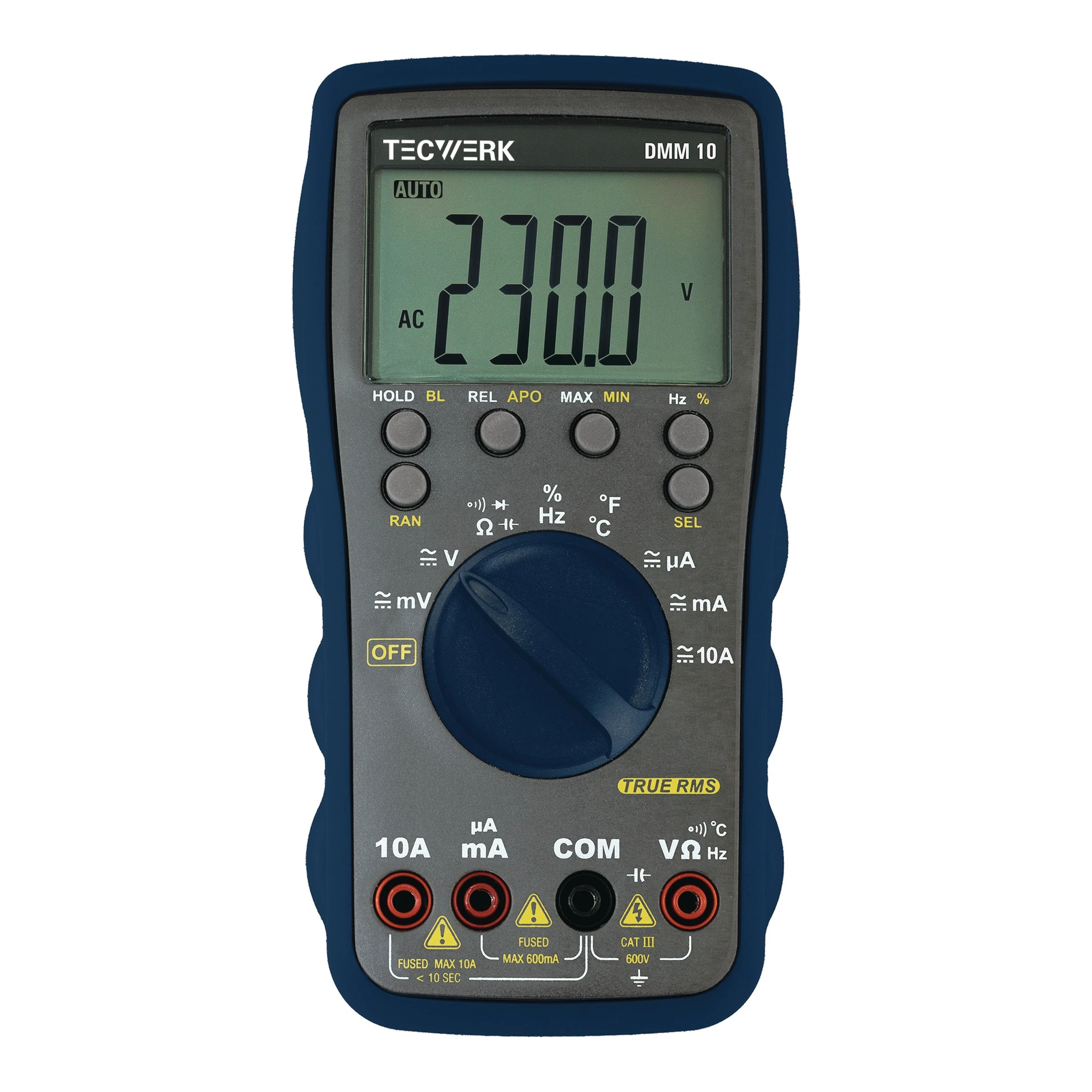 TECWERK | Multimeter | 0-600 V AC/DC | TRUE RMS