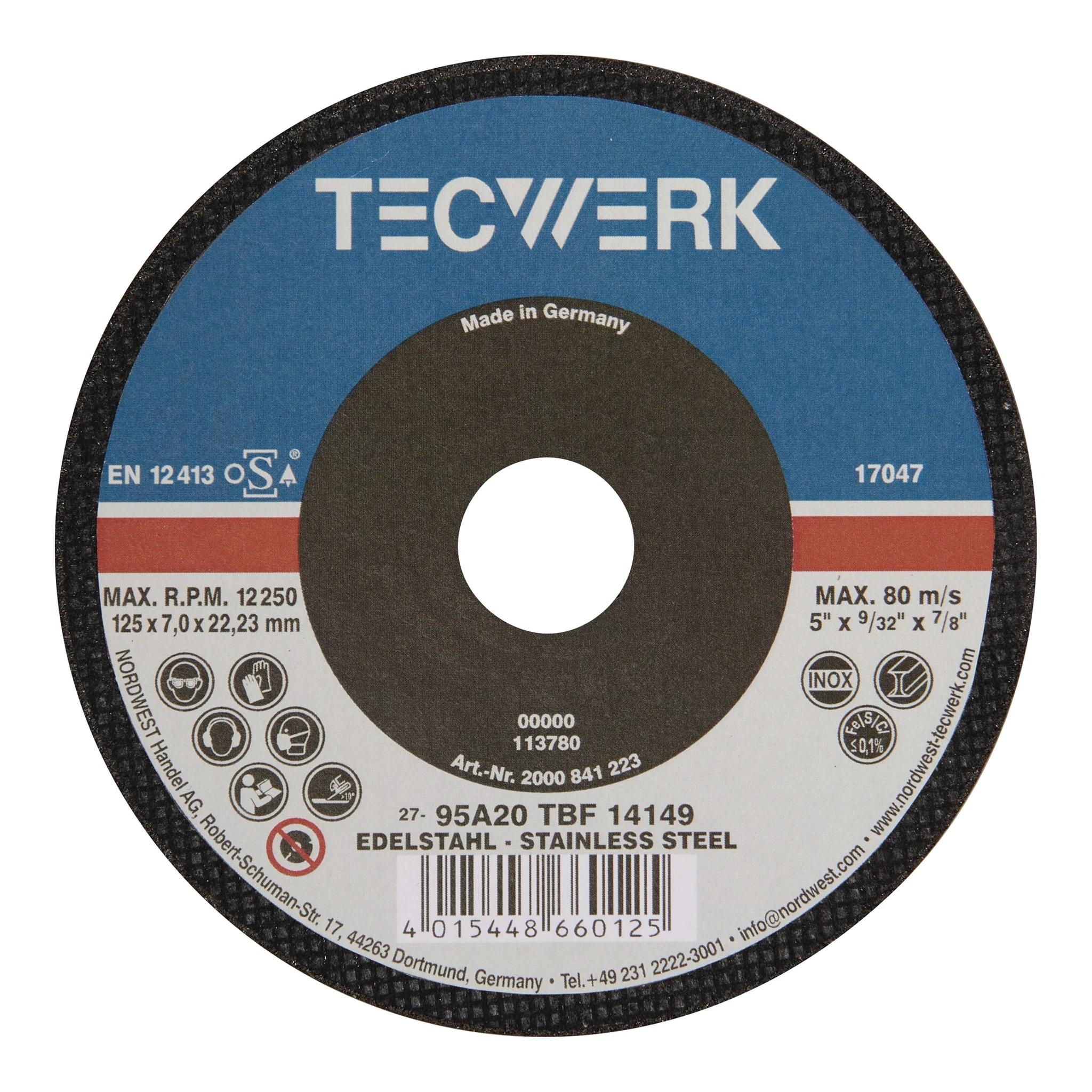 TECWERK | Schruppscheibe | D125xS7mm | gekröpft