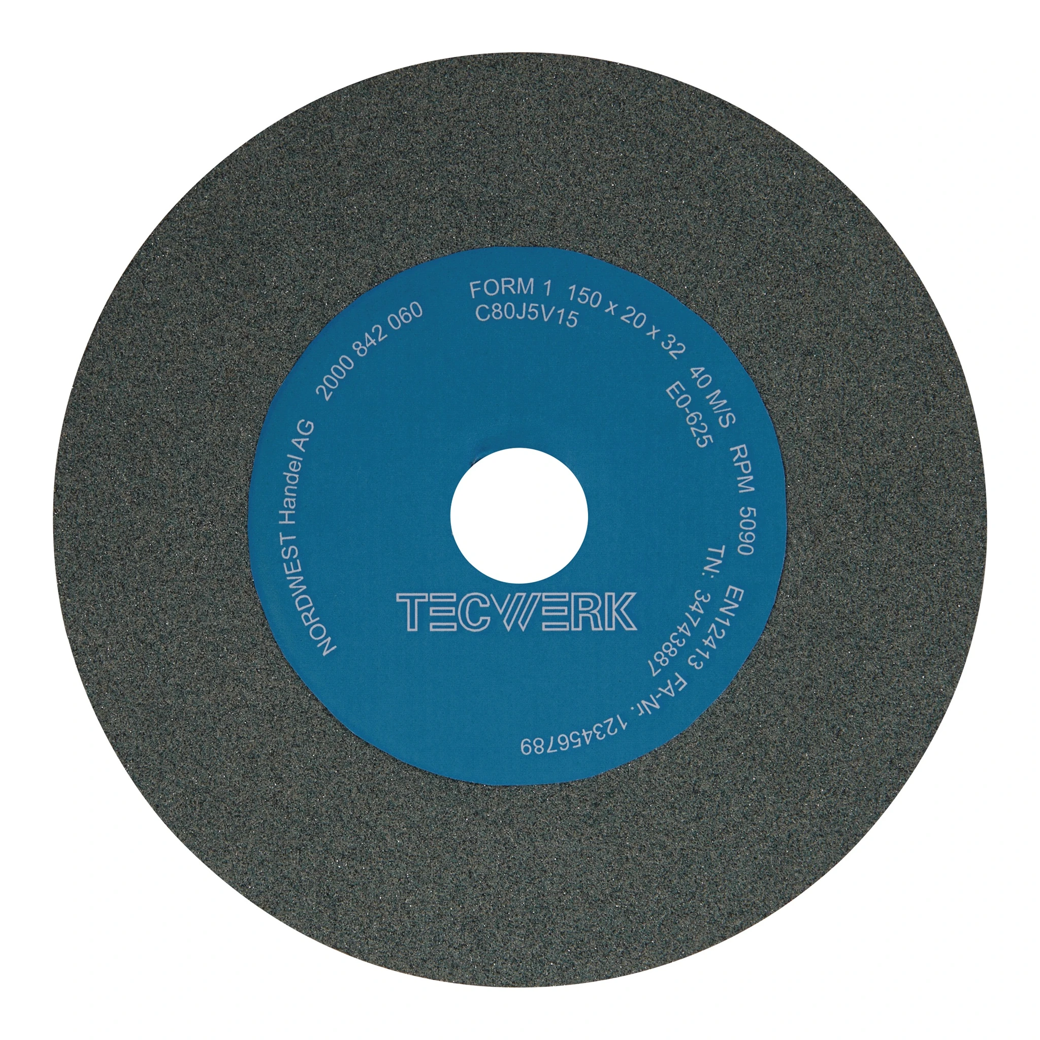 TECWERK | Schleifbockscheibe | Ø150xB20x32mm 80 | Form A