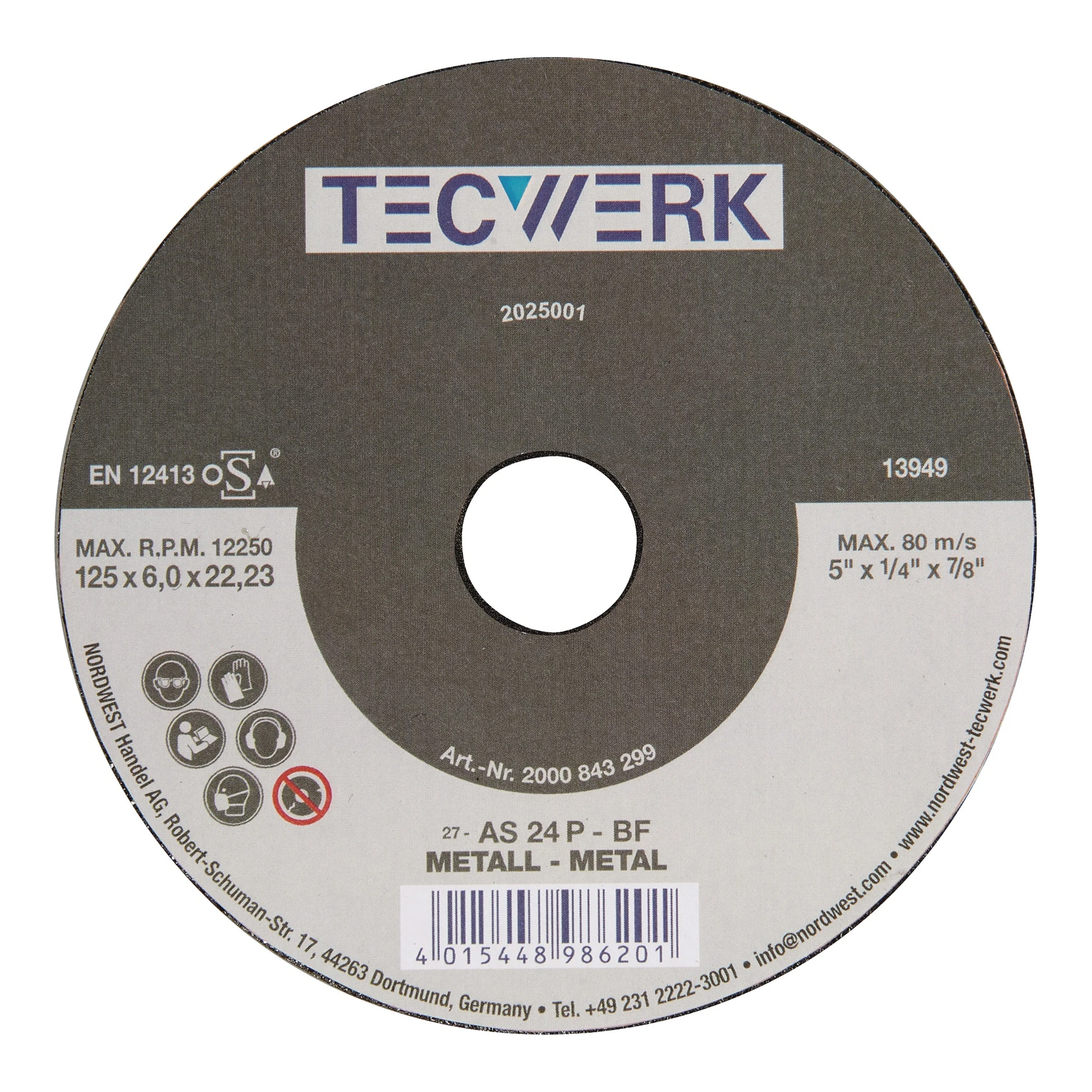 TECWERK | Schruppscheibe | D125xS6mm | gekröpft