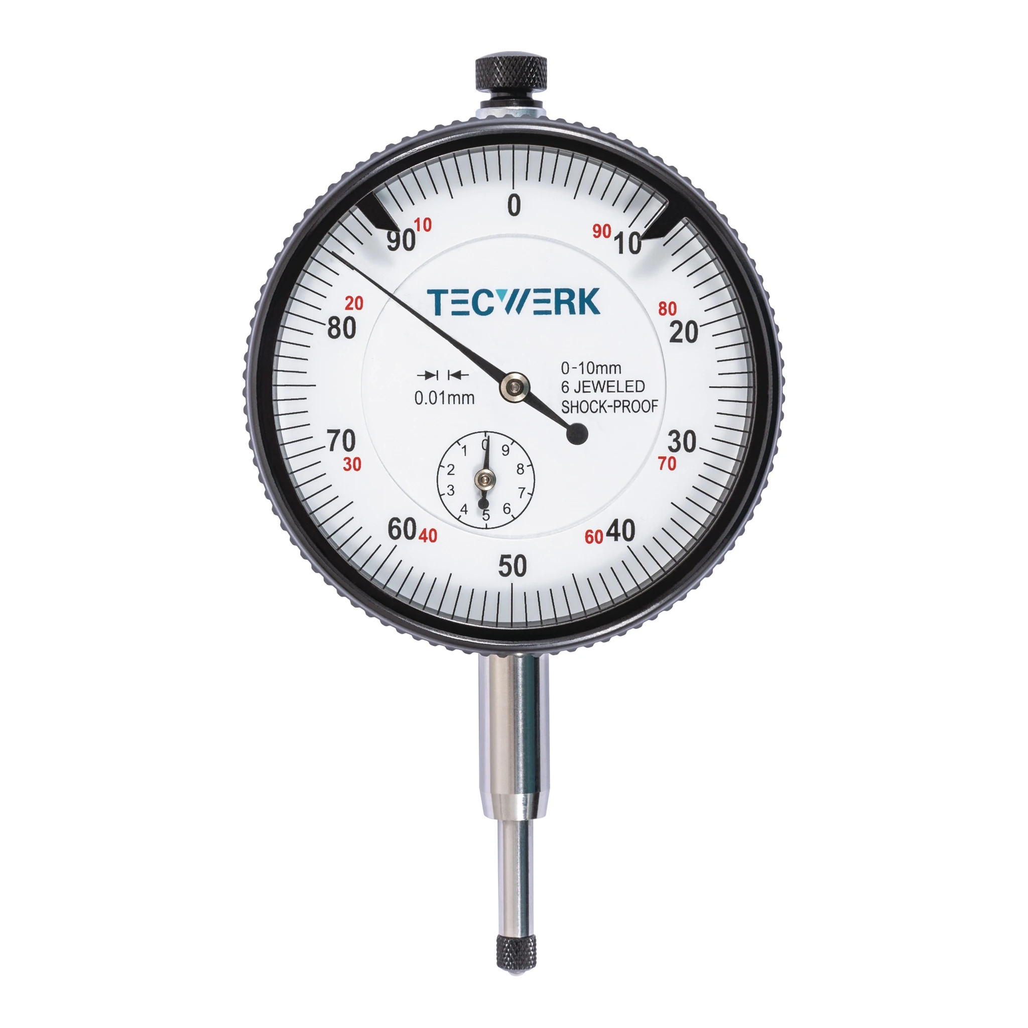 TECWERK | Messuhr | 10 mm Ablesung 0,01 mm | mit Stoßschutz