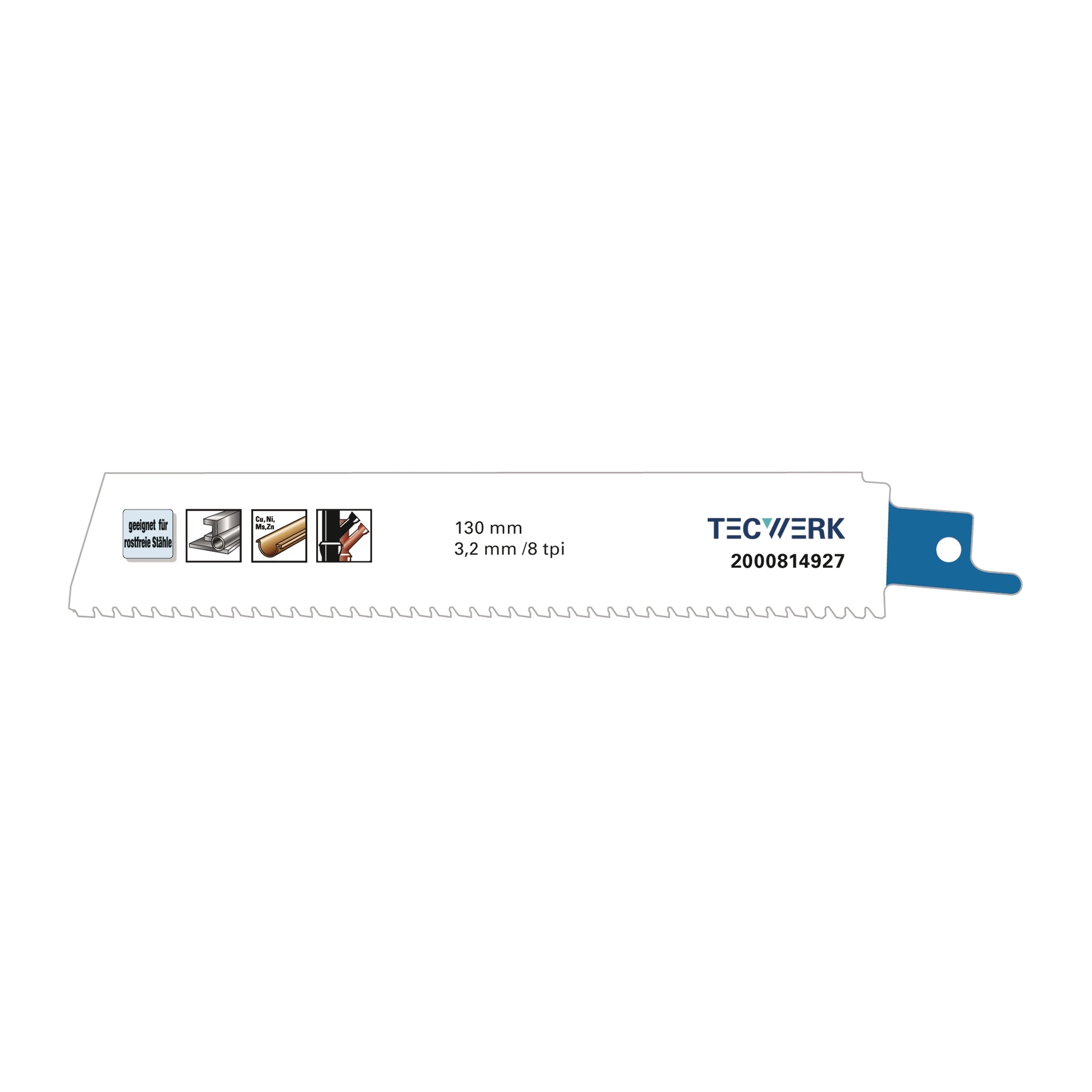 TECWERK | Säbelsägeblatt | Länge 150 mm Breite 25 mm | Zahnteilung TPI 8 3,2 mm