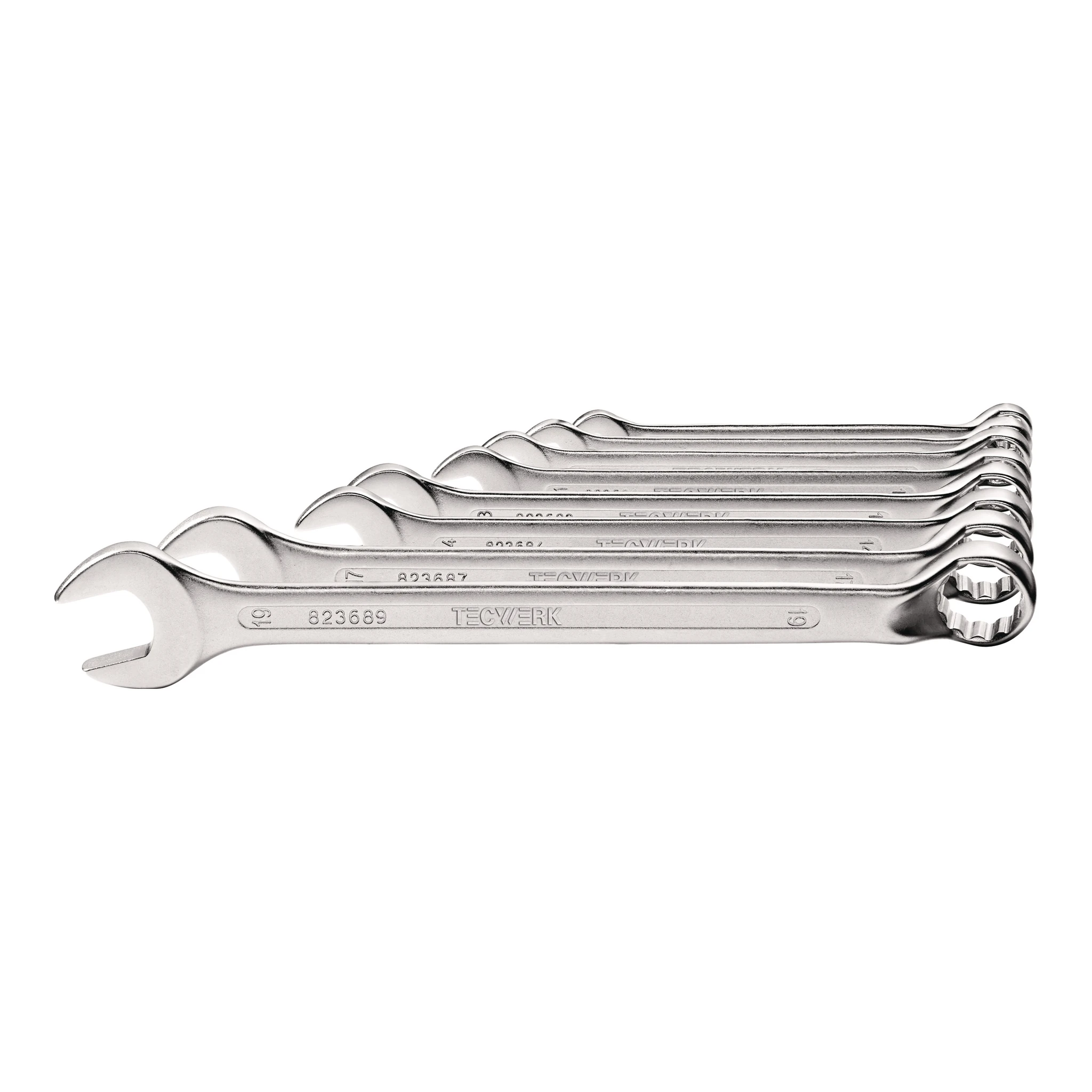 TECWERK | Ringmaulschlüssel-Satz | 12-teilig Schlüsselweite 10-32 mm | Form B CV-Stahl