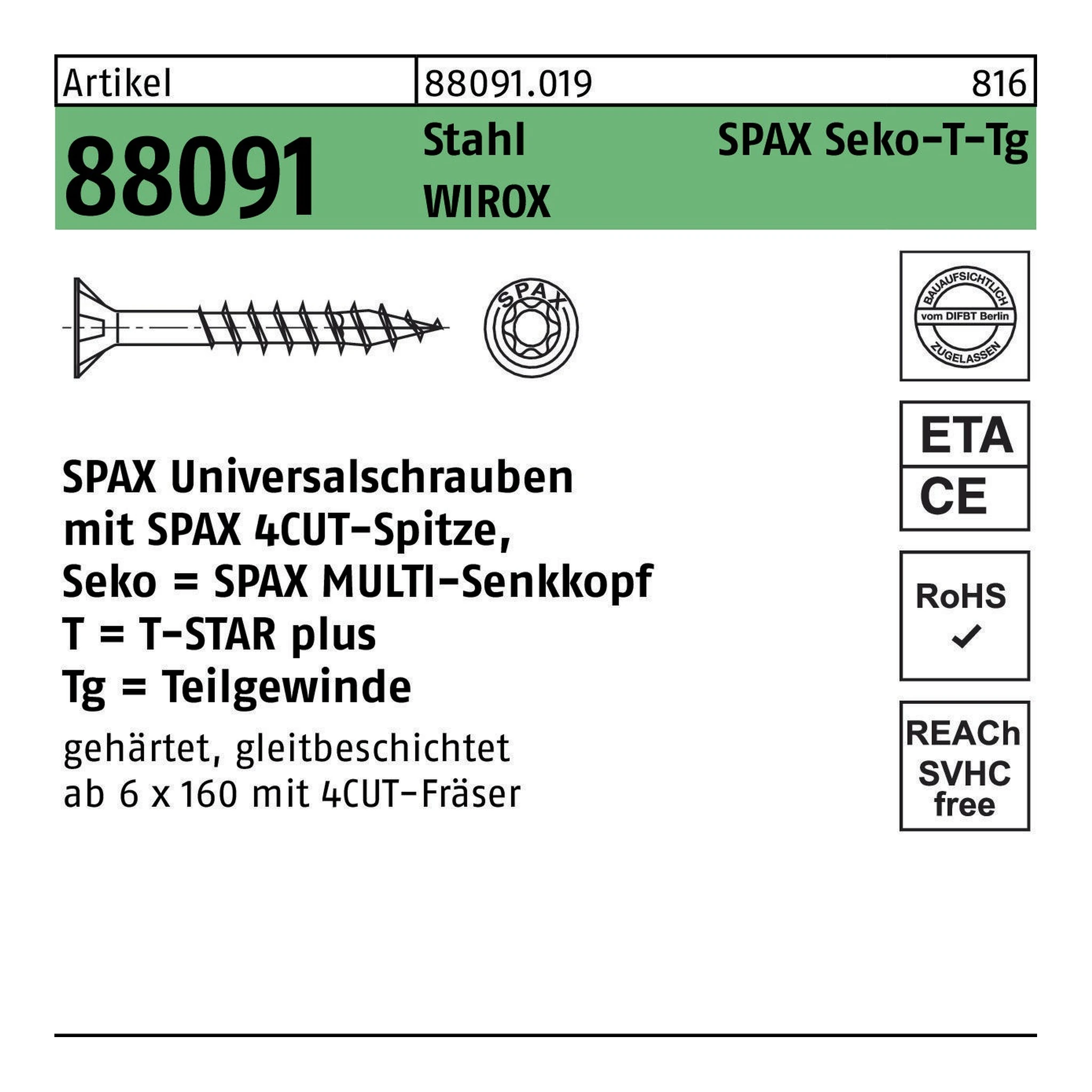 SPAX | Senkkopfschraube | 3 x 30 | WIROX
