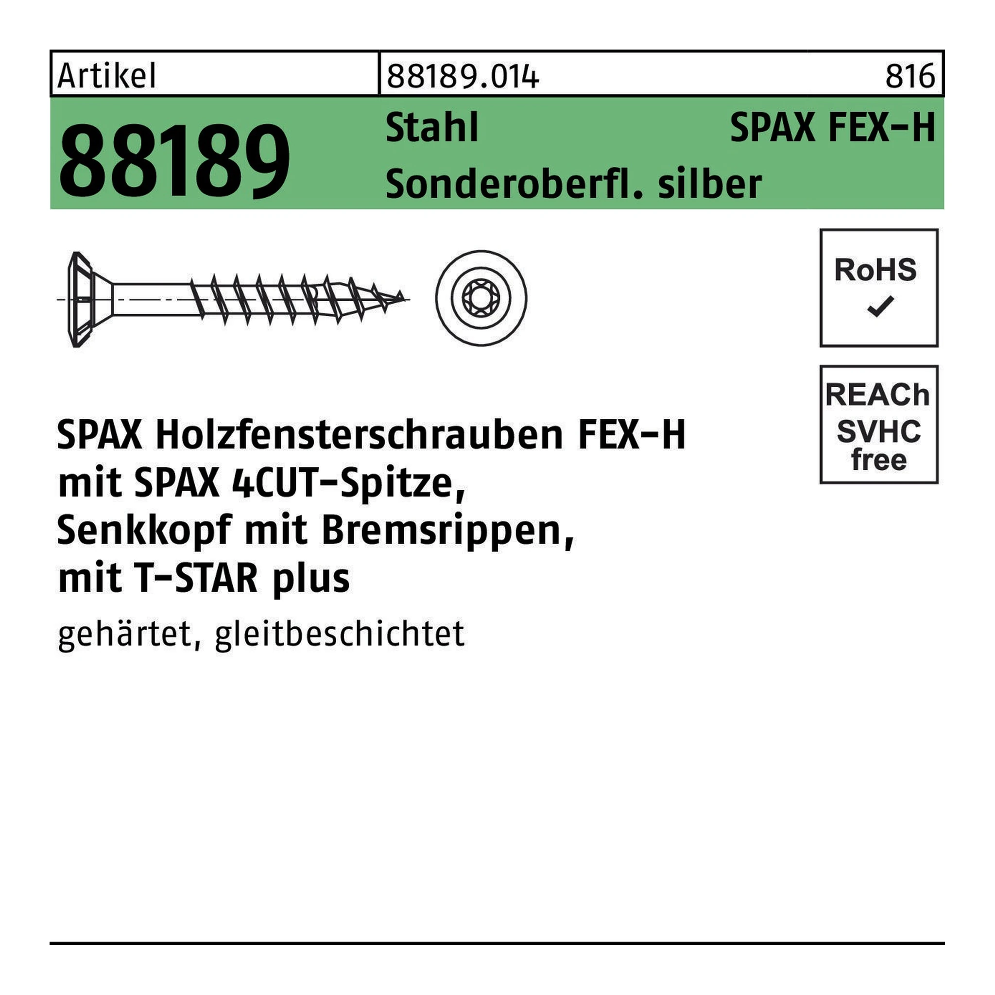 SPAX | Holzfensterschraube | 4 x 30 | WIROX
