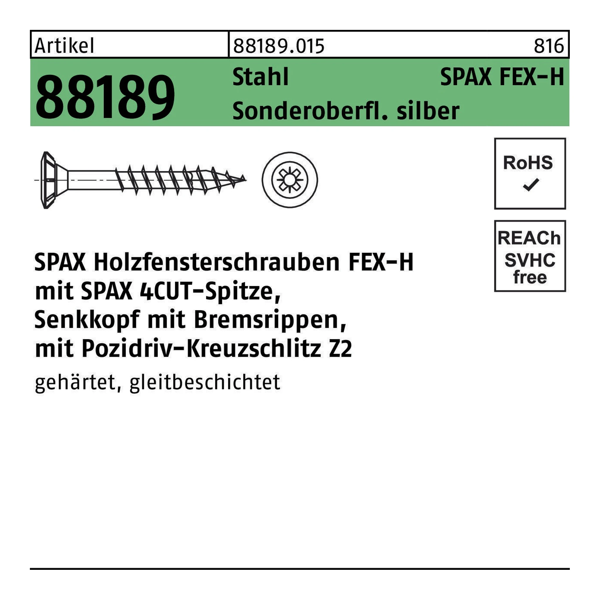 SPAX | Holzfensterschraube | 4 x 30 | WIROX