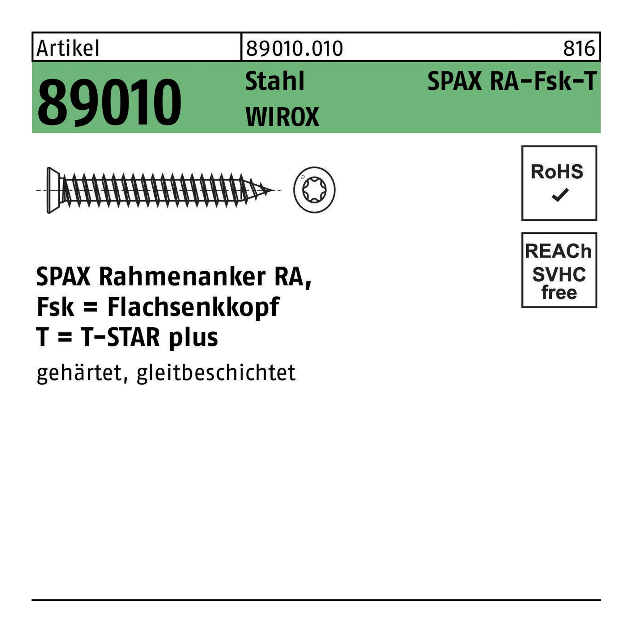 SPAX | Senkkopfschraube | 7,5 x 100 | WIROX