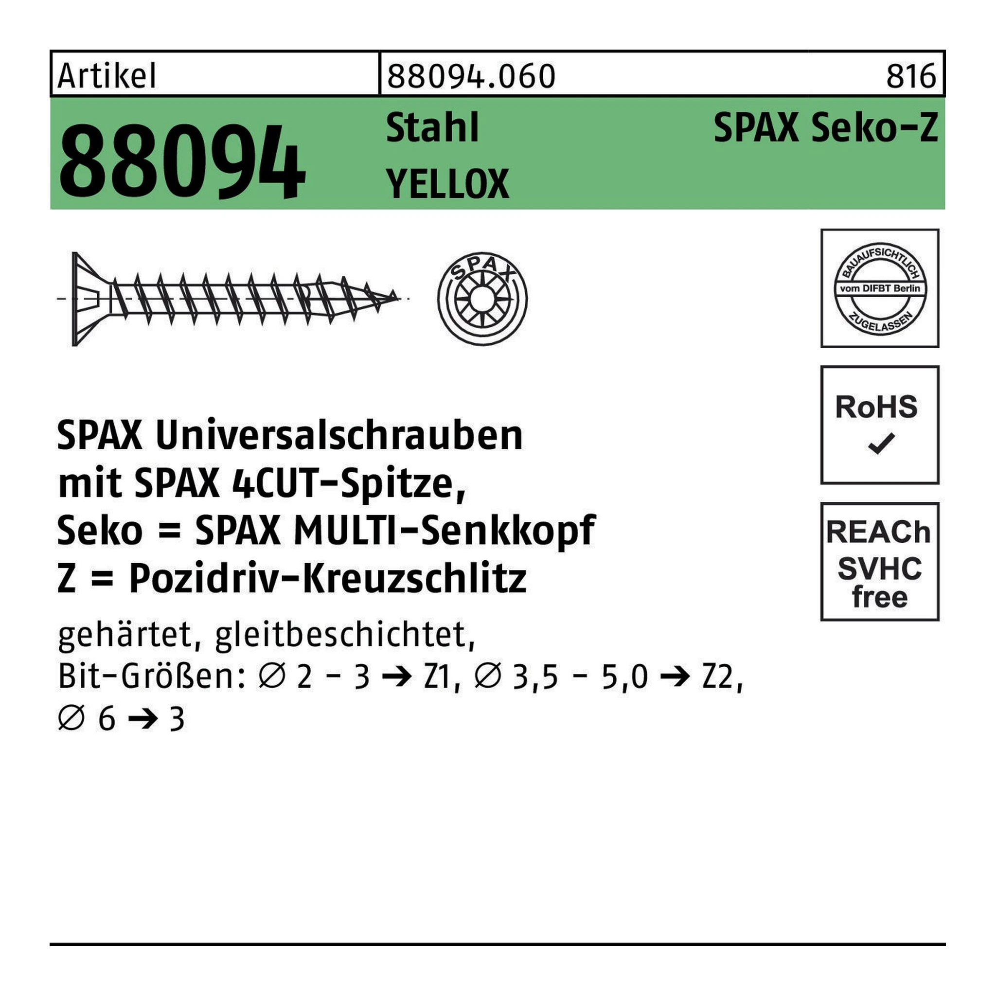 SPAX | Senkkopfschraube | 2 x 10 | YELLOX