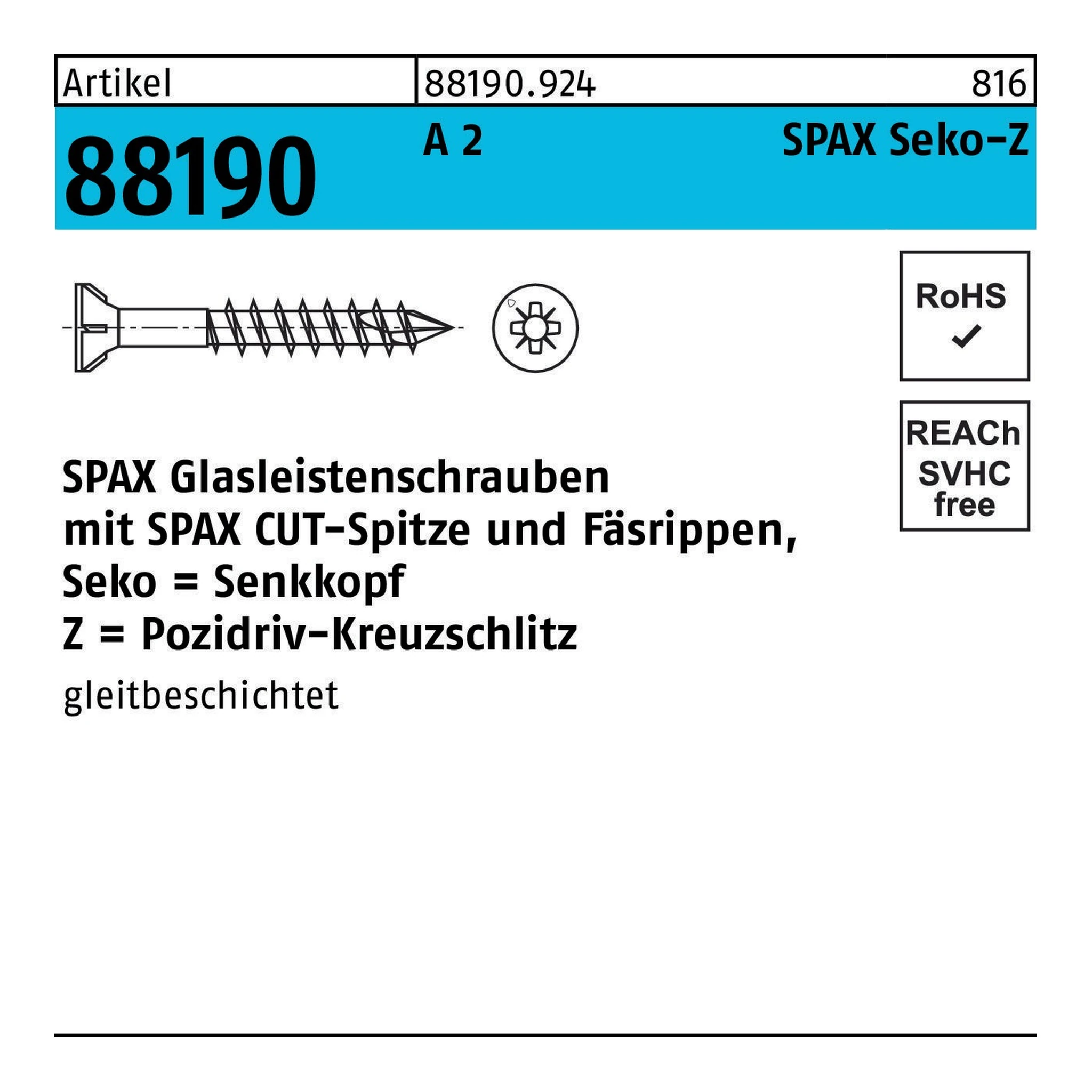 SPAX | Senkkopfschraube | 3,5 x 40 | Edelstahl