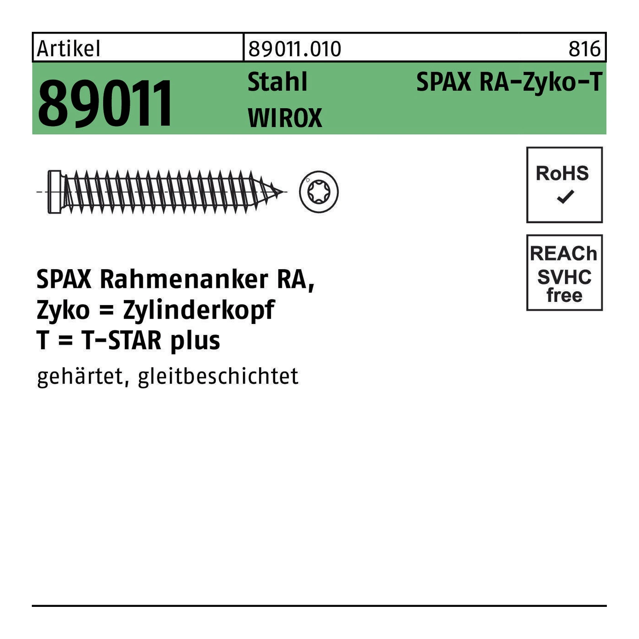 SPAX | Zylinderkopfschraube | 7,5 x 210 | WIROX