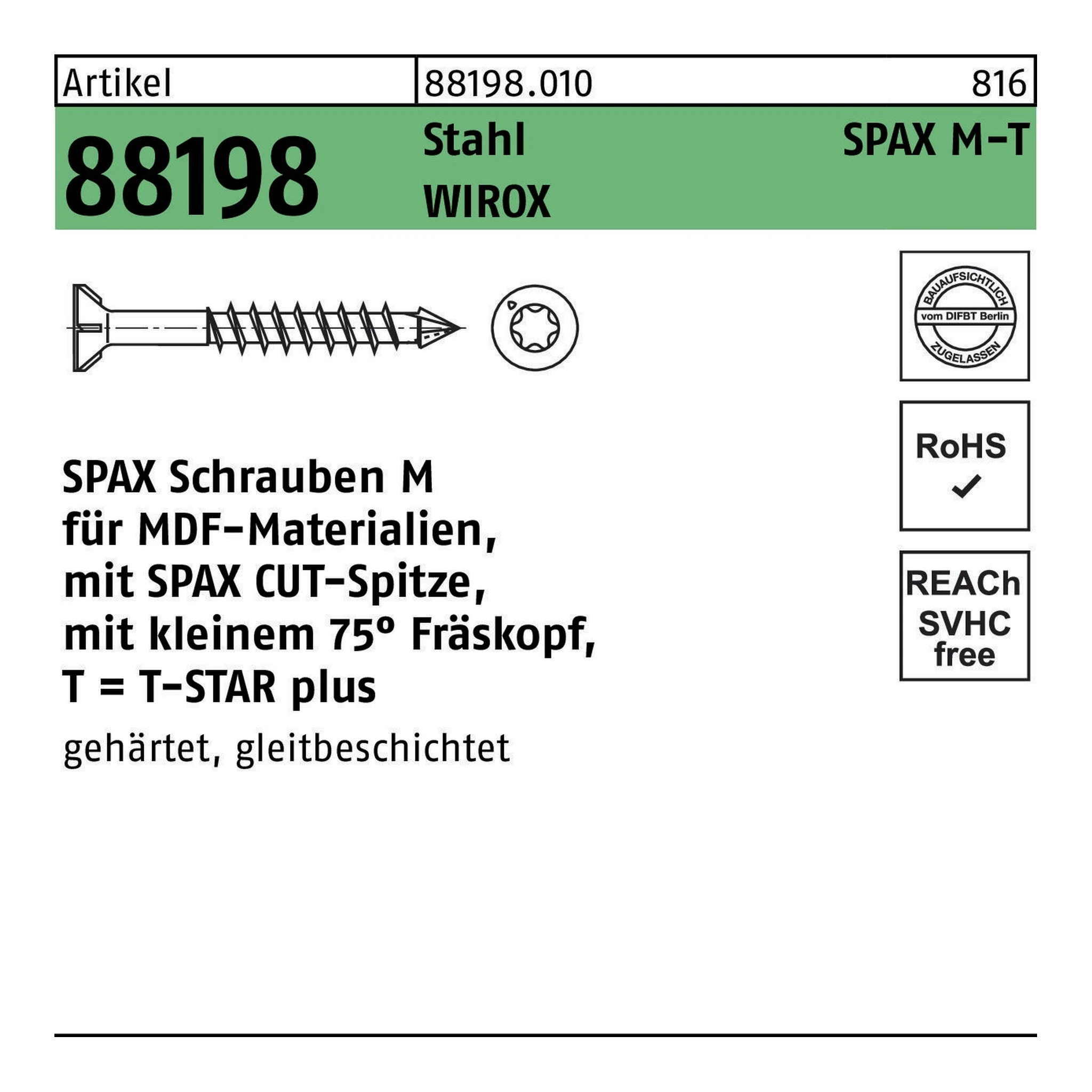 SPAX | Senkkopfschraube | 3,5 x 40 | WIROX