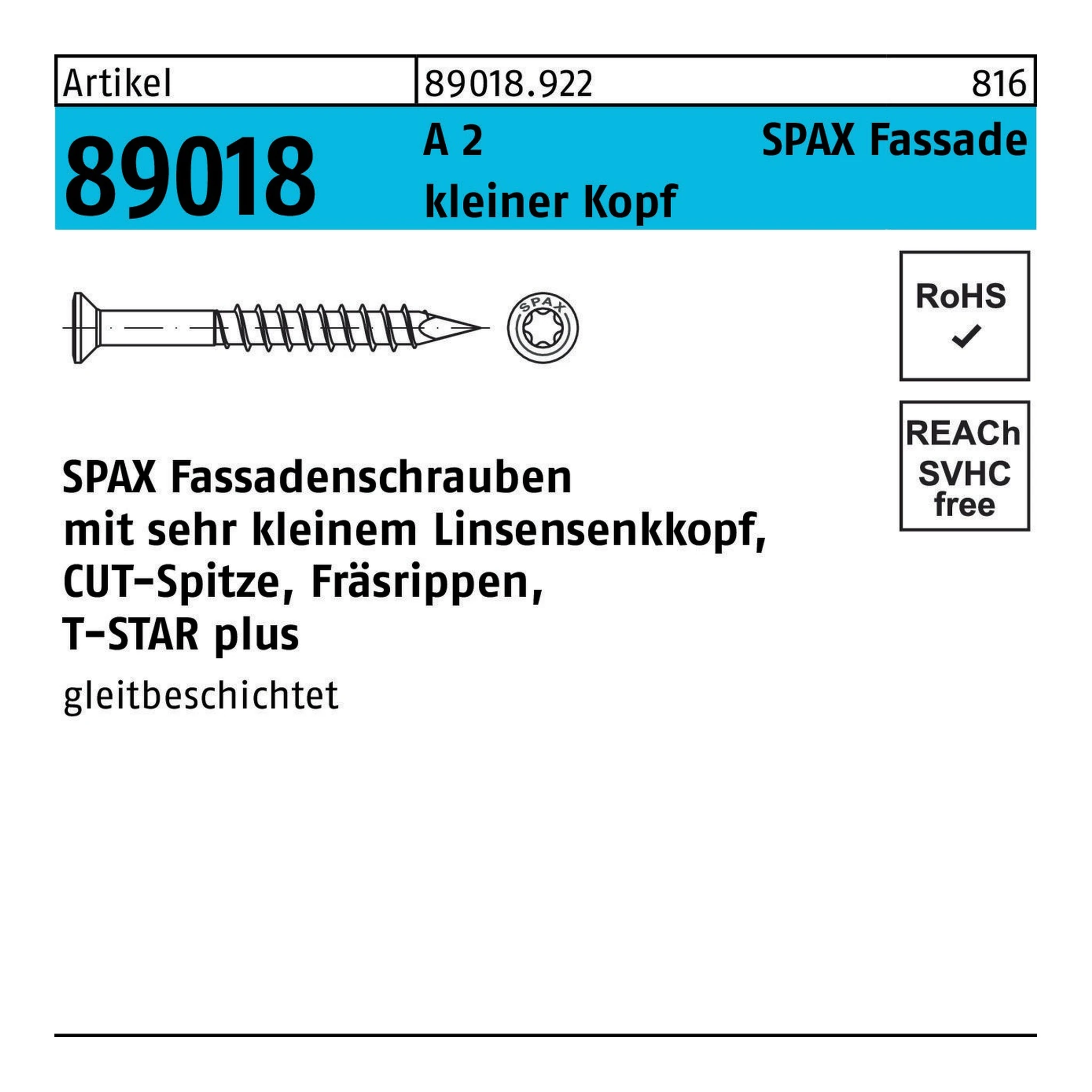 SPAX | Senkkopfschraube | 4 x 40 | Edelstahl
