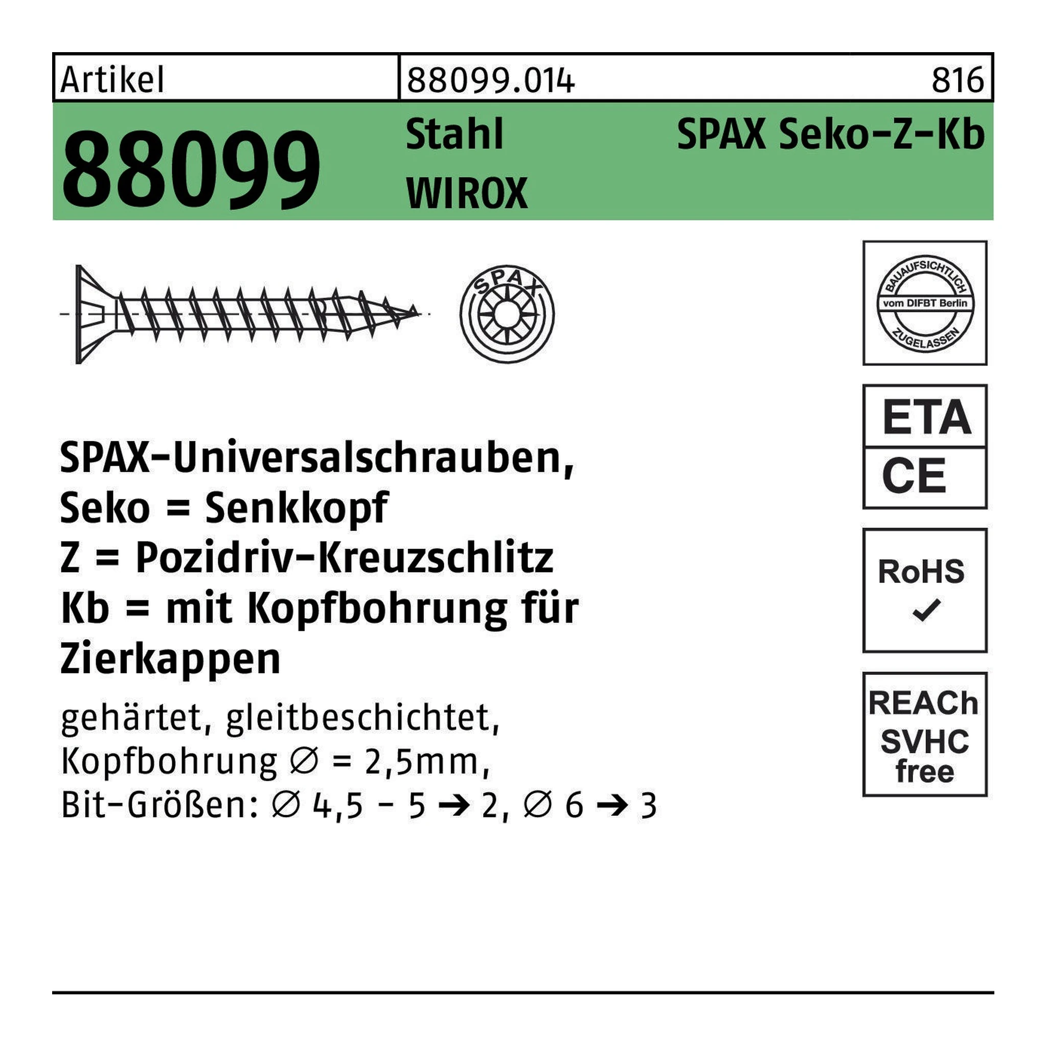 SPAX | Senkkopfschraube | 5 x 70