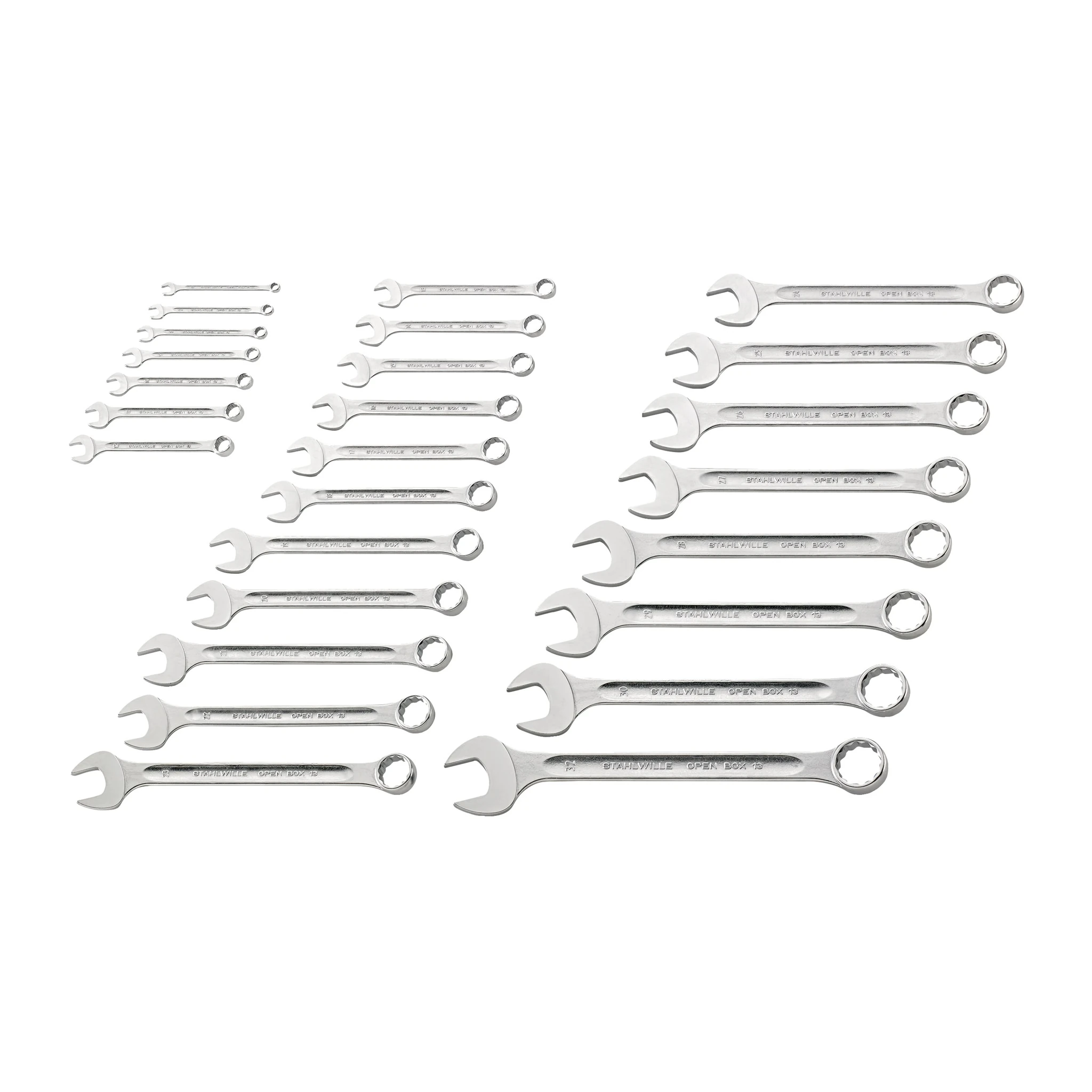 STAHLWILLE | Ringmaulschlüssel-Satz | 26-teilig Schlüsselweite 6-32 mm | Form A Chrom-Alloy-Stahl