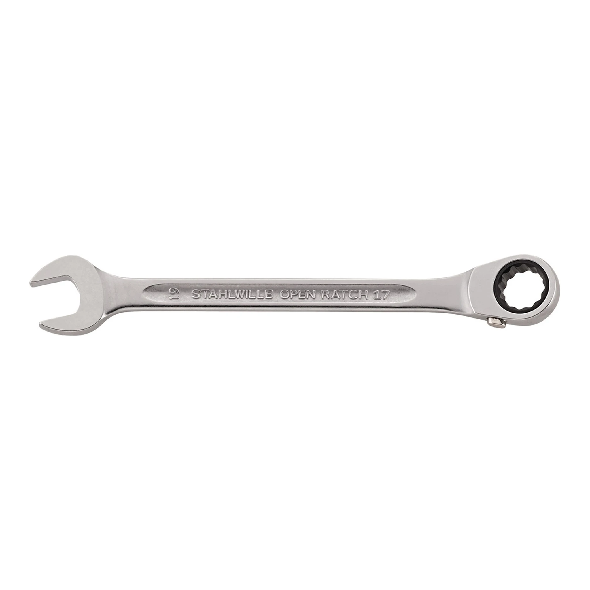 STAHLWILLE | Maulringratschenschlüssel | Schlüsselweite 10 mm Länge 158 mm | umschaltbar, Ringseite 15 °