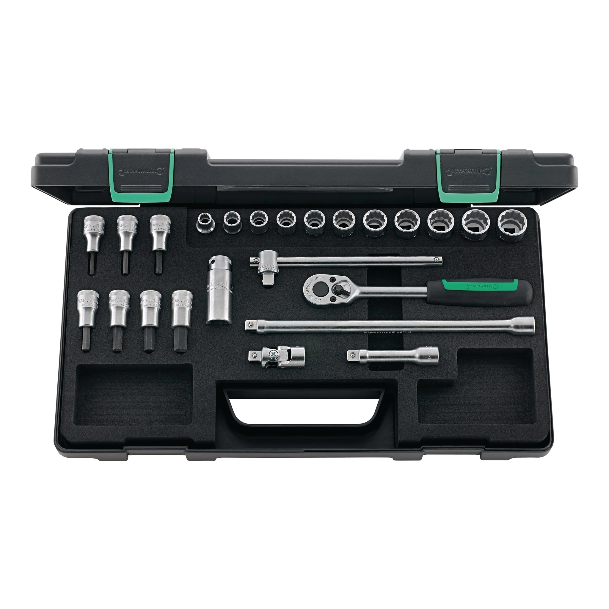 STAHLWILLE | Steckschlüssel-Satz | 24-teilig 3/8 ″ | Schlüsselweiten 8-19 mm