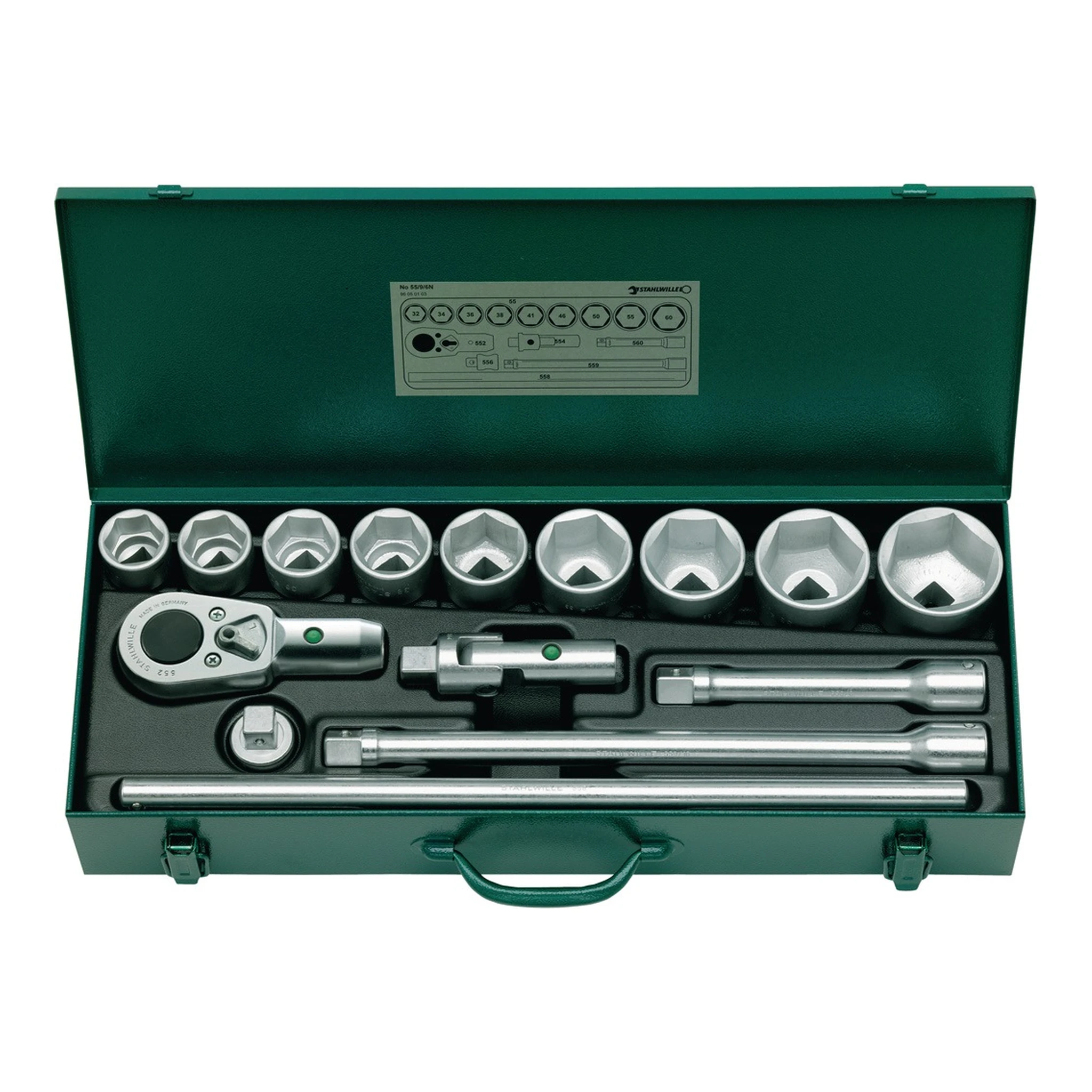 STAHLWILLE | Steckschlüssel-Satz | 15-teilig 3/4 ″ | Schlüsselweiten 32-60 mm