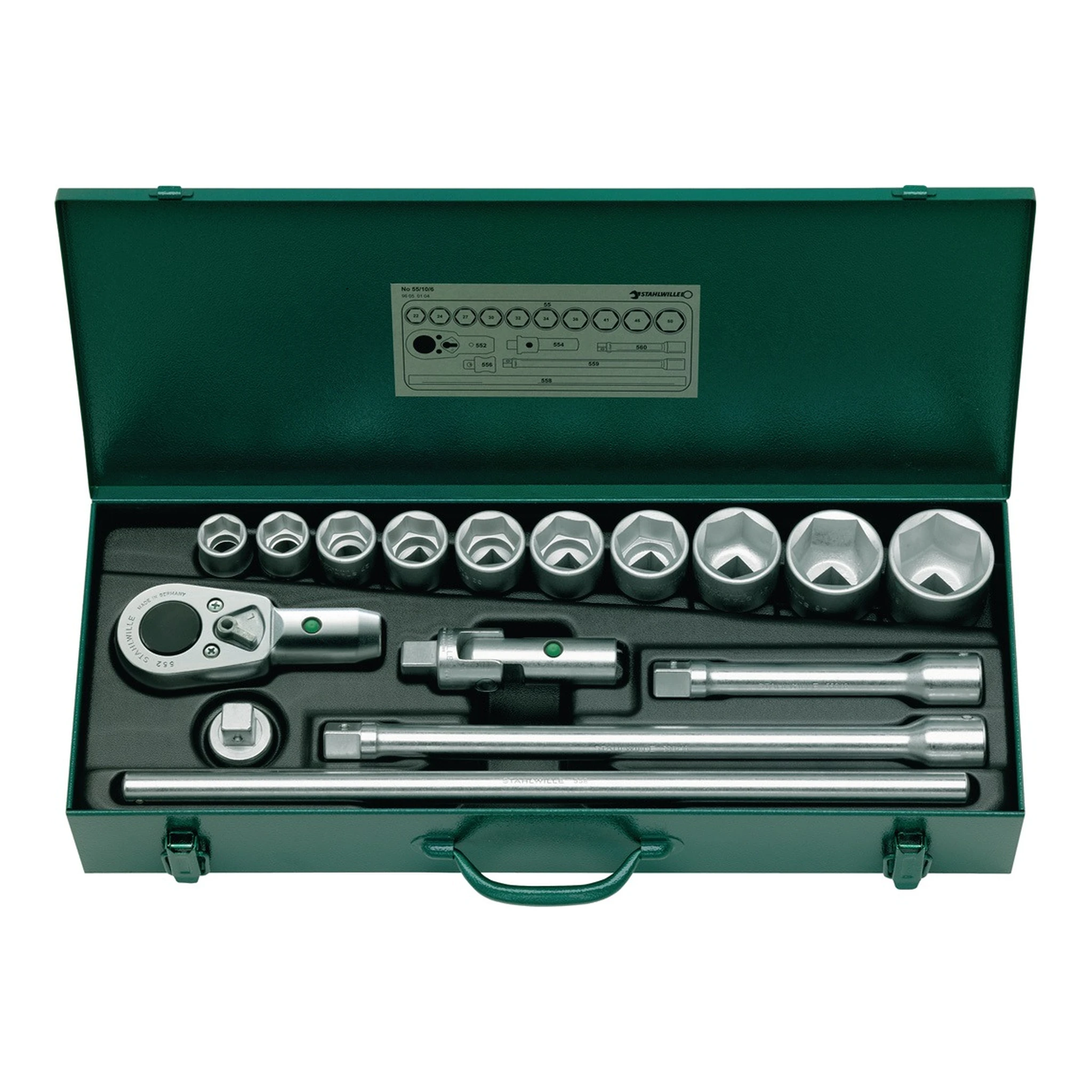 STAHLWILLE | Steckschlüssel-Satz | 16-teilig 3/4 ″ | Schlüsselweiten 22-50 mm
