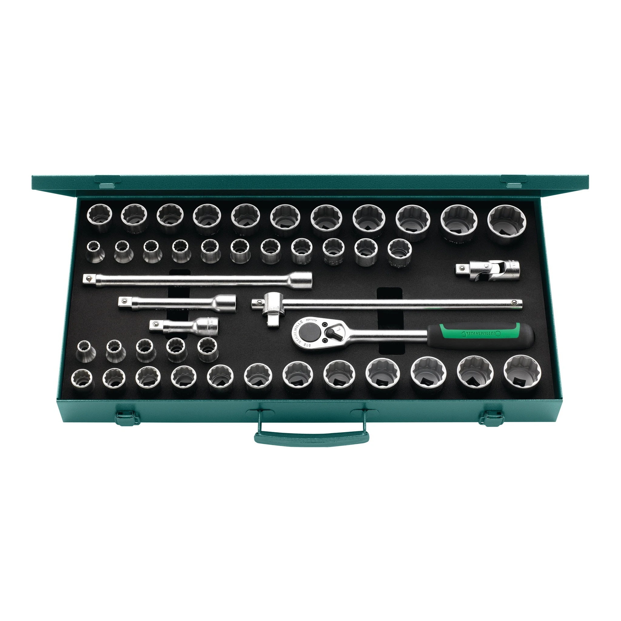 STAHLWILLE | Steckschlüssel-Satz | 45-teilig 1/2 ″ | Schlüsselweiten 10-13 mm 3/8-1 1/4 ″