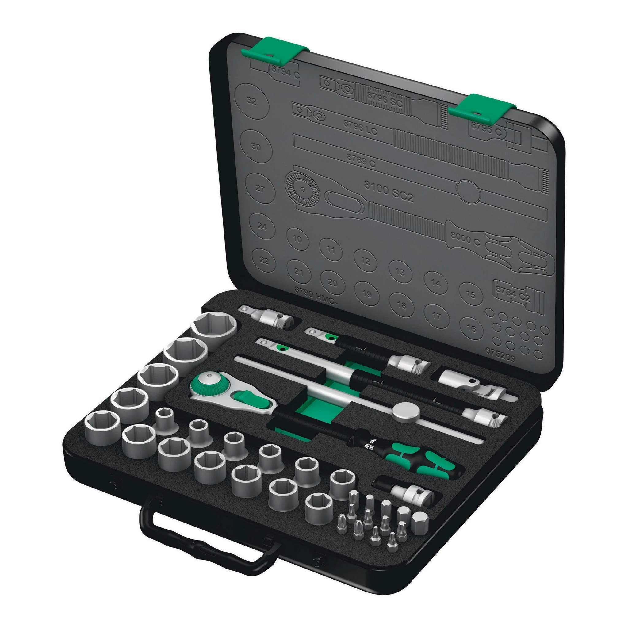 WERA | Steckschlüssel-Satz | 37-teilig 1/2 ″ | Schlüsselweiten 10-32 mm