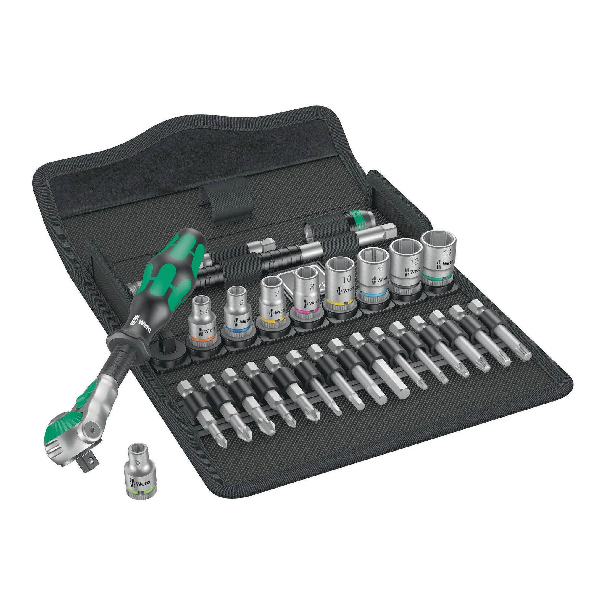 WERA | Steckschlüssel-Satz | 28-teilig 1/4 ″ | Schlüsselweiten 5-13 mm