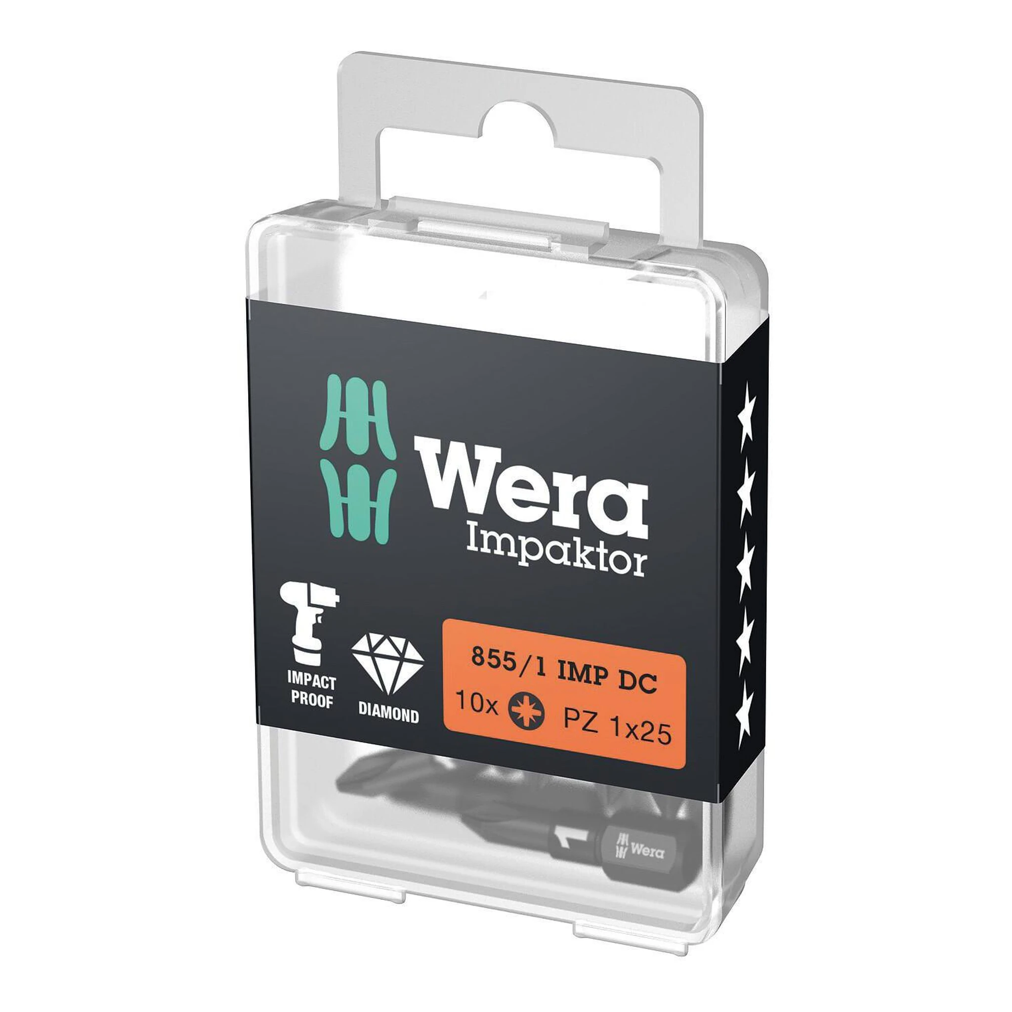 WERA | Bit | PZ1 L.25mm 6-kantantrieb1/4Zoll | CV-Mo zähhart diamantbeschichtet